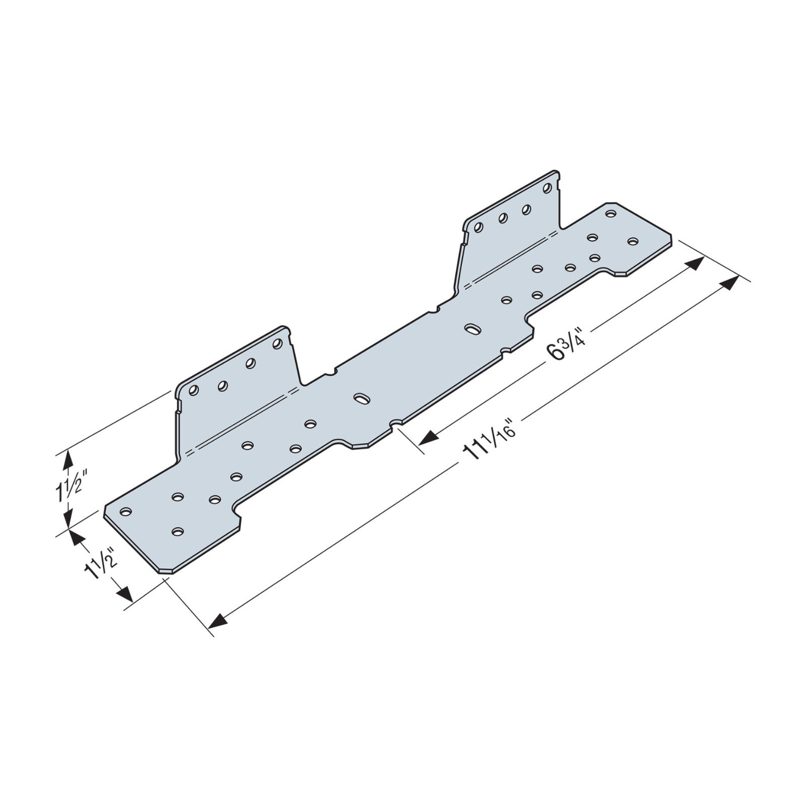 Simpson Strong-Tie LSC Adjustable Stair Stringer Connector specification illustration