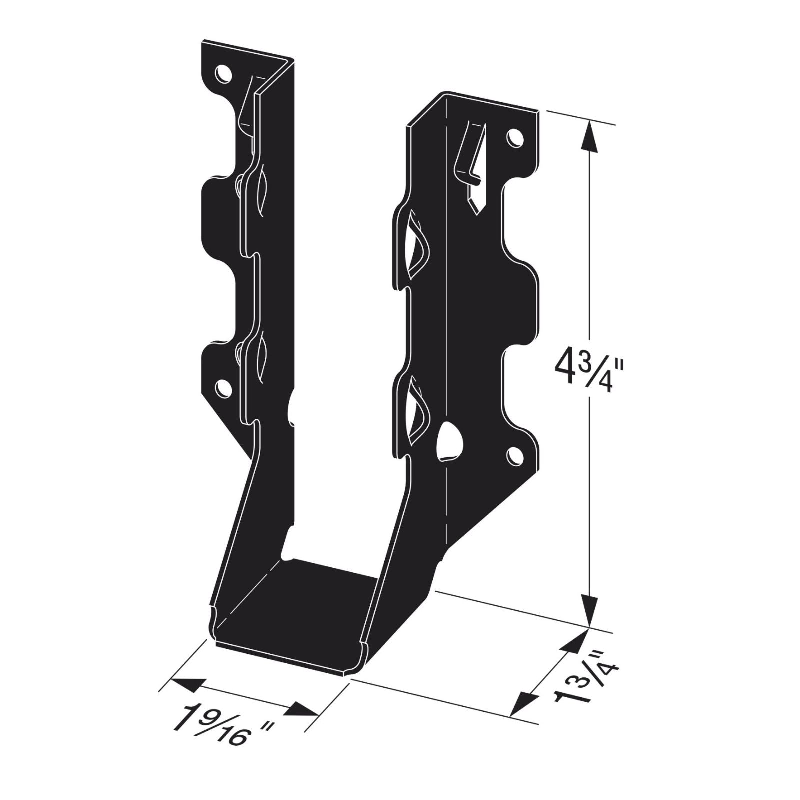 Simpson Strong-Tie LUS26PC 2x6 Decorative Joist Hanger - Black Powder Coat, ZMAX