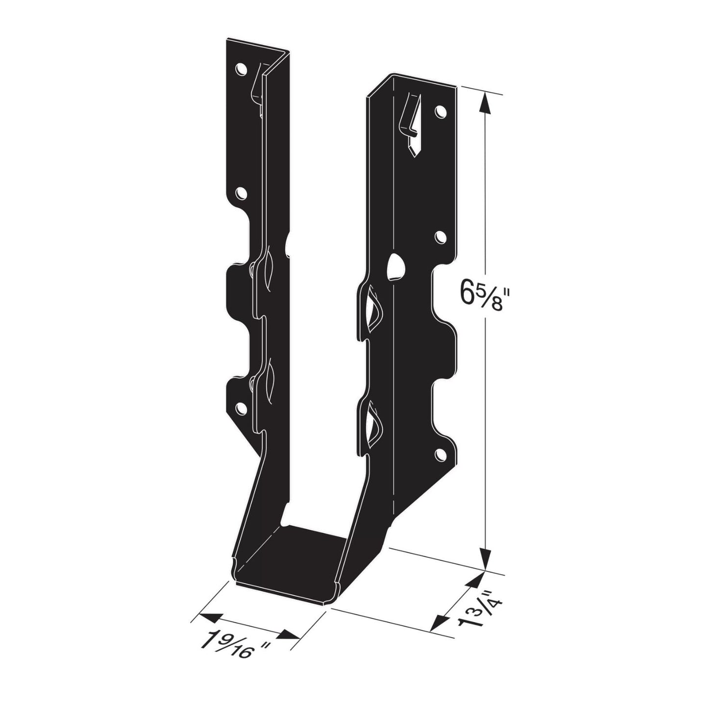 Simpson Strong-Tie LUS28PC 2x8 Decorative Joist Hanger - Black Powder Coat, ZMAX