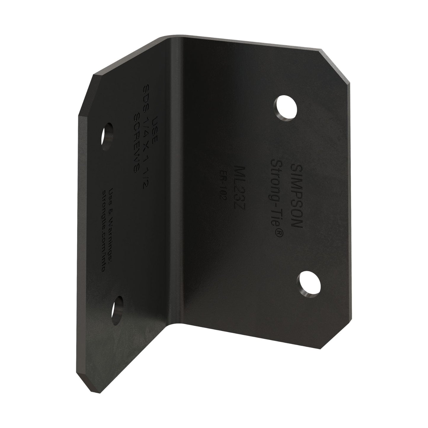 Simpson Strong-Tie ML23PC 12 Gauge 2x3 Medium L Angle - Black Powder Coat, ZMAX
