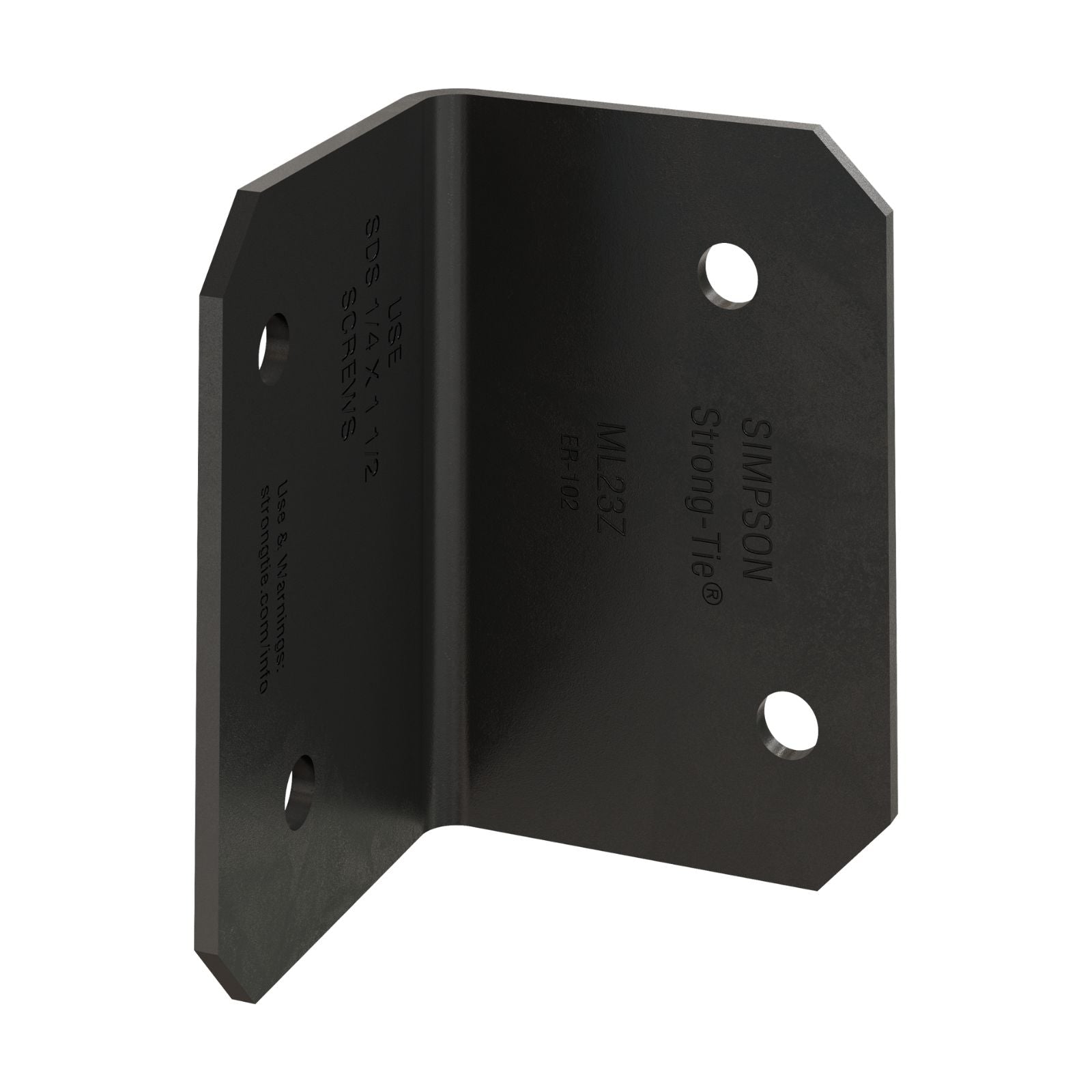 Simpson Strong-Tie ML23PC 12 Gauge 2x3 Medium L Angle - Black Powder Coat, ZMAX
