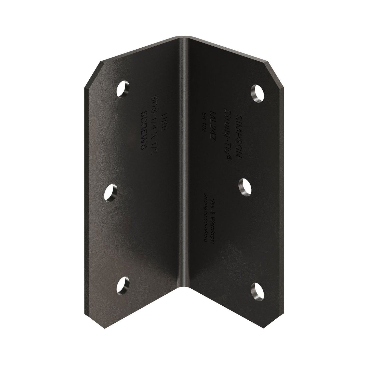 Simpson Strong-Tie ML24PC 12 Gauge 2x4 Medium L Angle - Black Powder Coat, ZMAX
