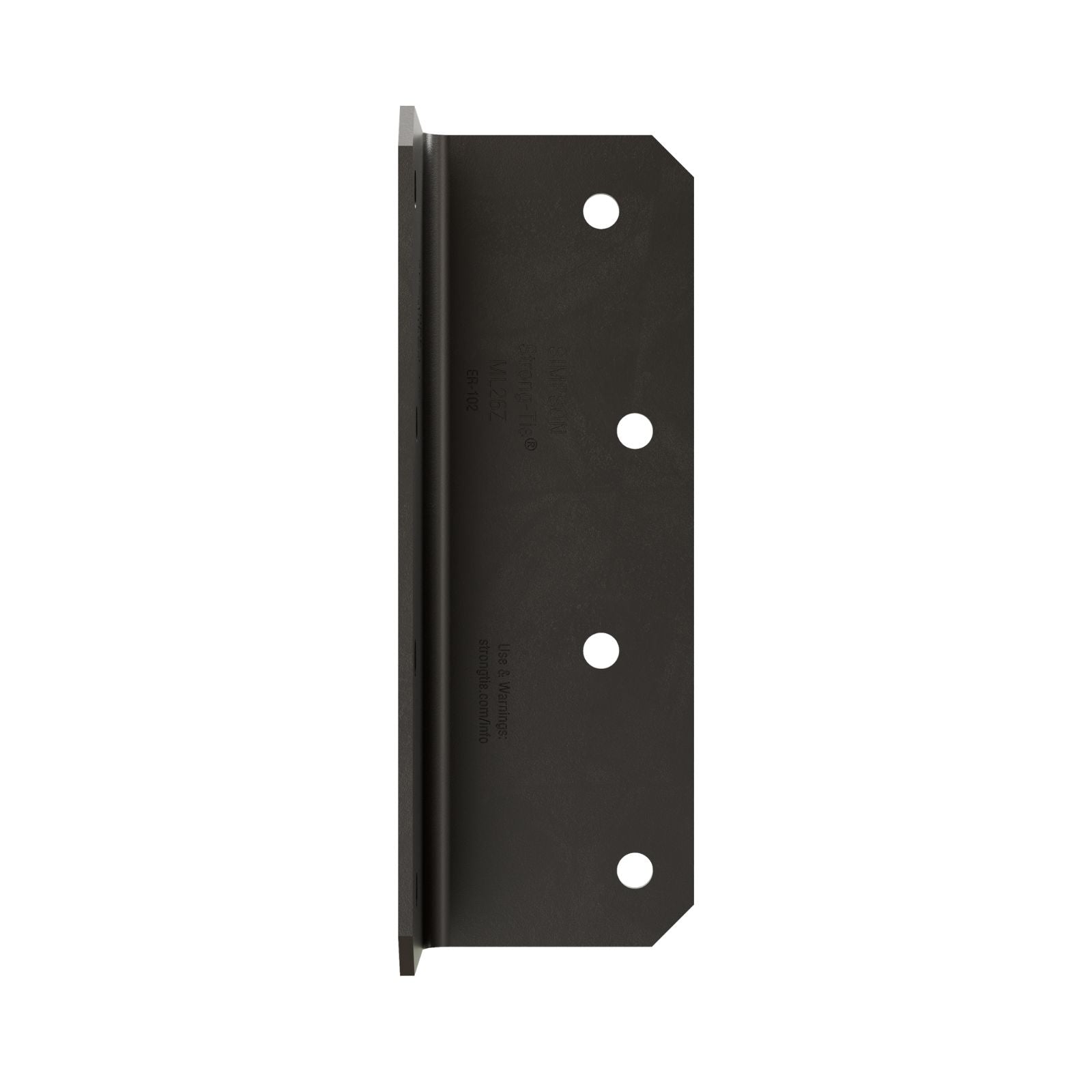 Simpson Strong-Tie ML26PC 12 Gauge 2x6 Medium L Angle - Black Powder Coat, ZMAX
