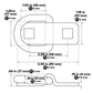 1-1/2" Bolt-On D-Ring with Mounting Bracket - Galvanized - 6,000 lbs. BS