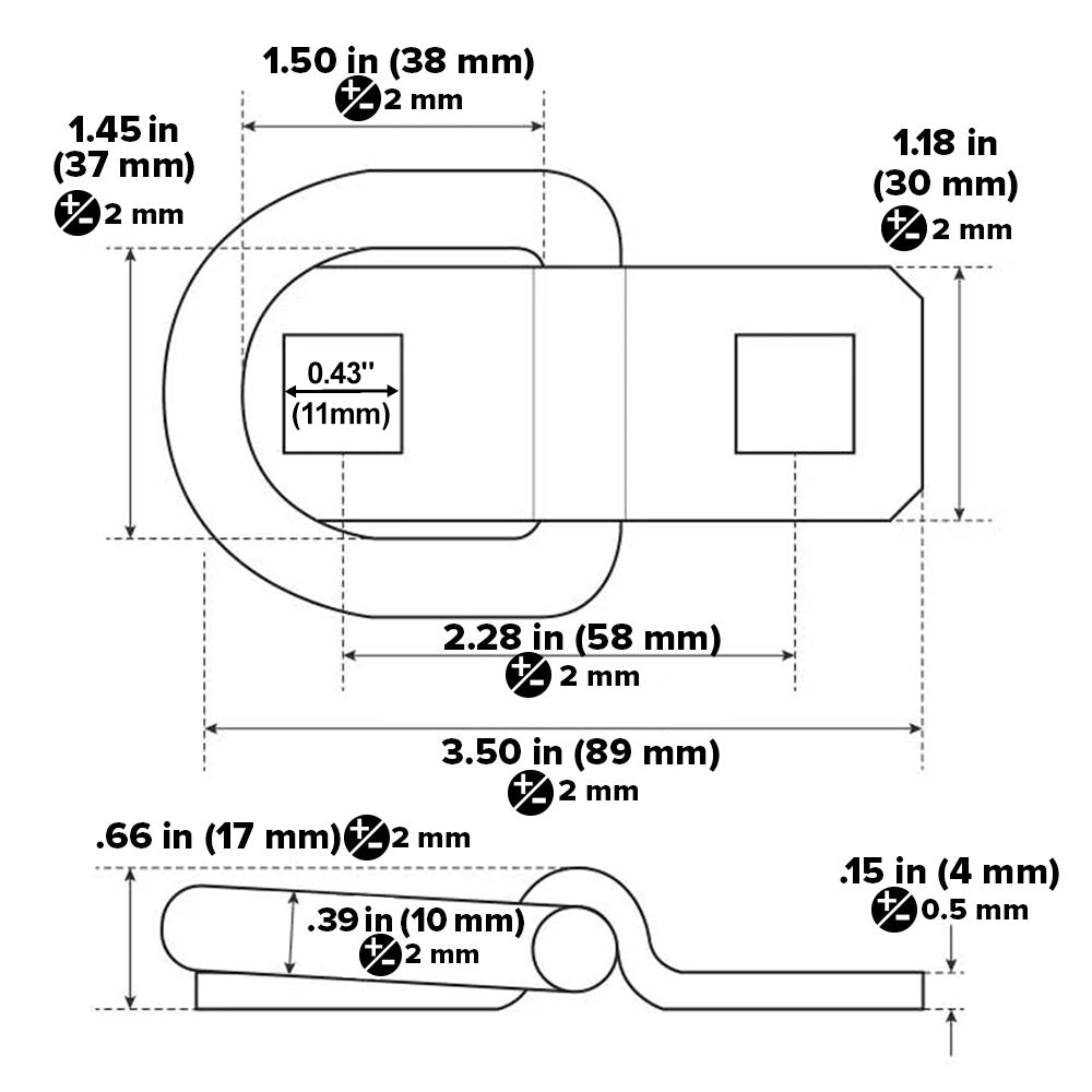 1-1/2" Bolt-On D-Ring with Mounting Bracket - Galvanized - 6,000 lbs. BS | 50-Pack