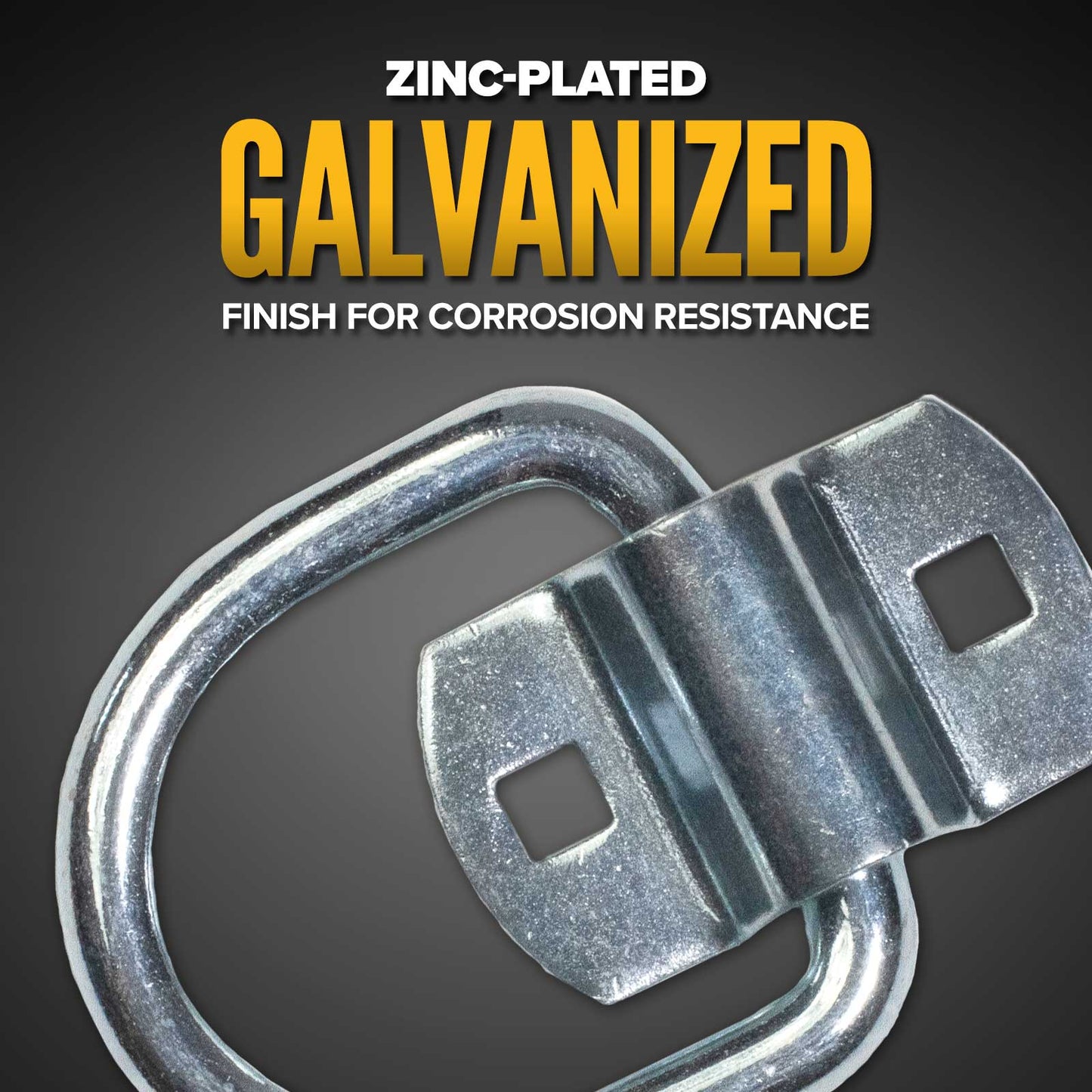 2-5/16" Bolt-On D-Ring with Mounting Bracket - Galvanized - 12,000 lbs. BS | 10-Pack