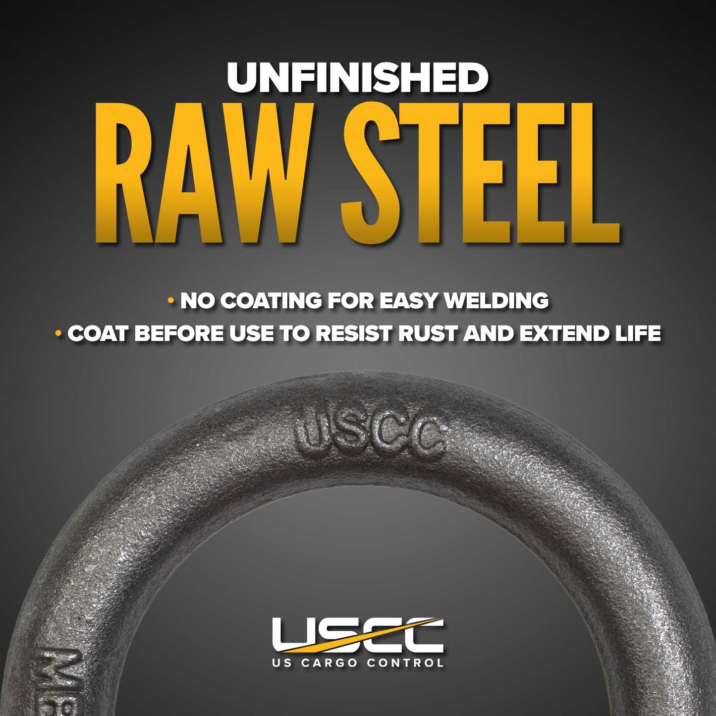 2-5/16" Bolt-On / Weldable D-Ring with Mounting Bracket - Unfinished - 12,000 lbs. BS | 50-Pack