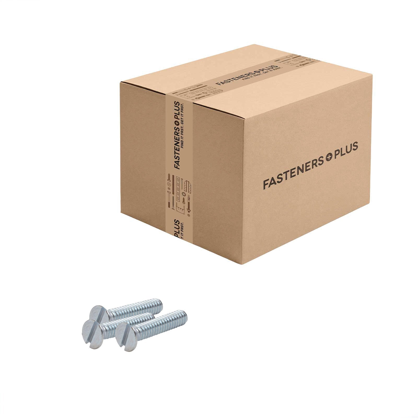 Conquest #3-48 x 3/8" Slotted Flat Head Machine Screw - Zinc | Qty. 10,000 (Carton)