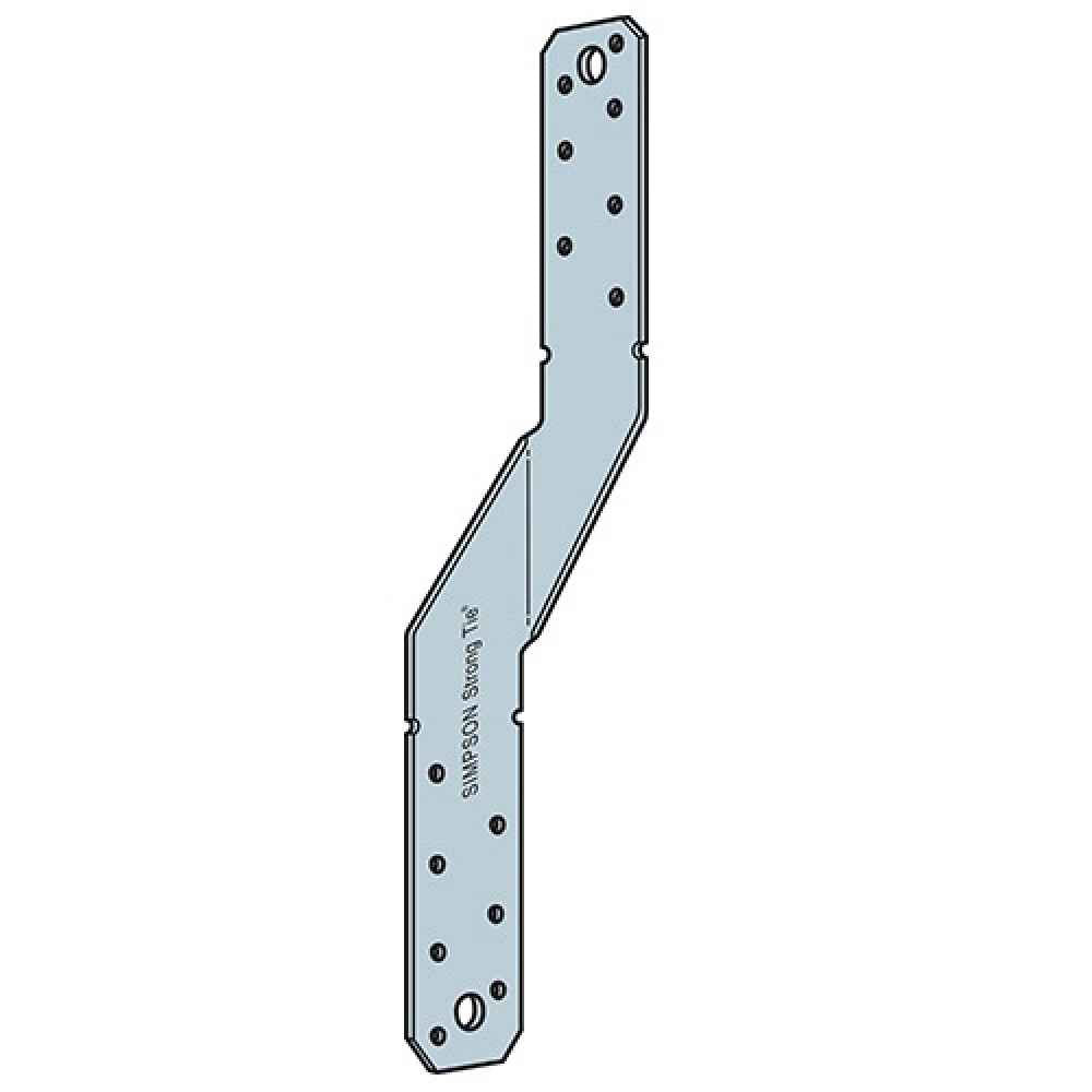 Simpson MTS12-REV 12" Medium Twist Strap, Reverse Bend Illustration