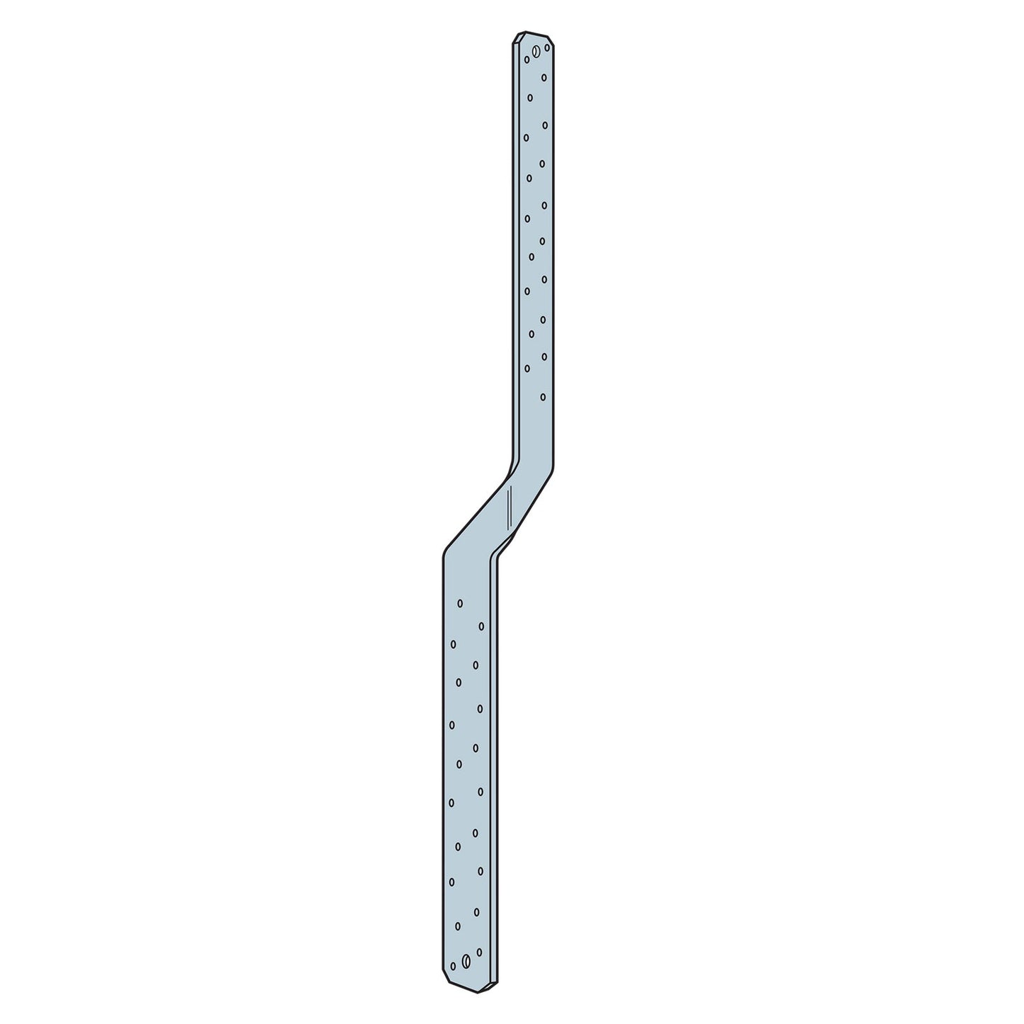 Simpson MTS24C-REV 24" Medium Twist Strap, Reverse Bend Illustration