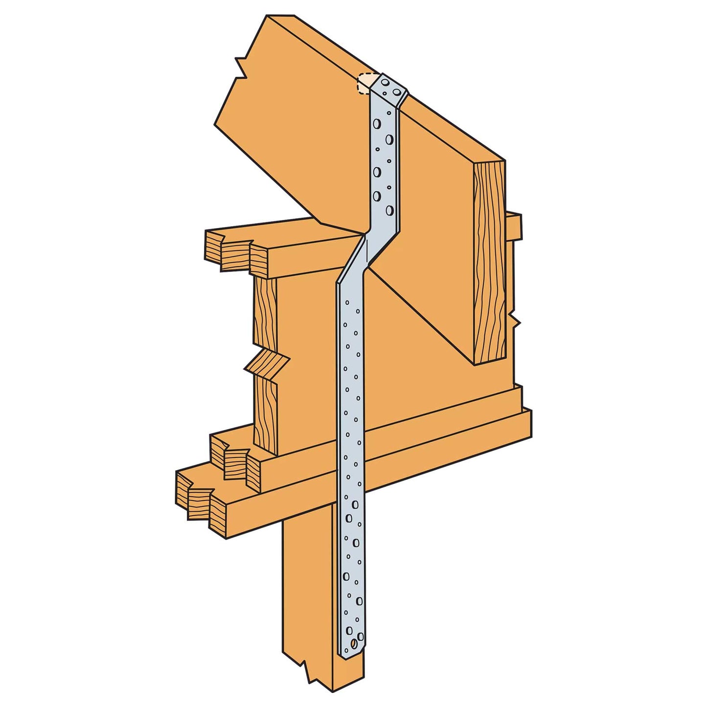 Simpson MTS30 30" Medium Twist Strap - Installed