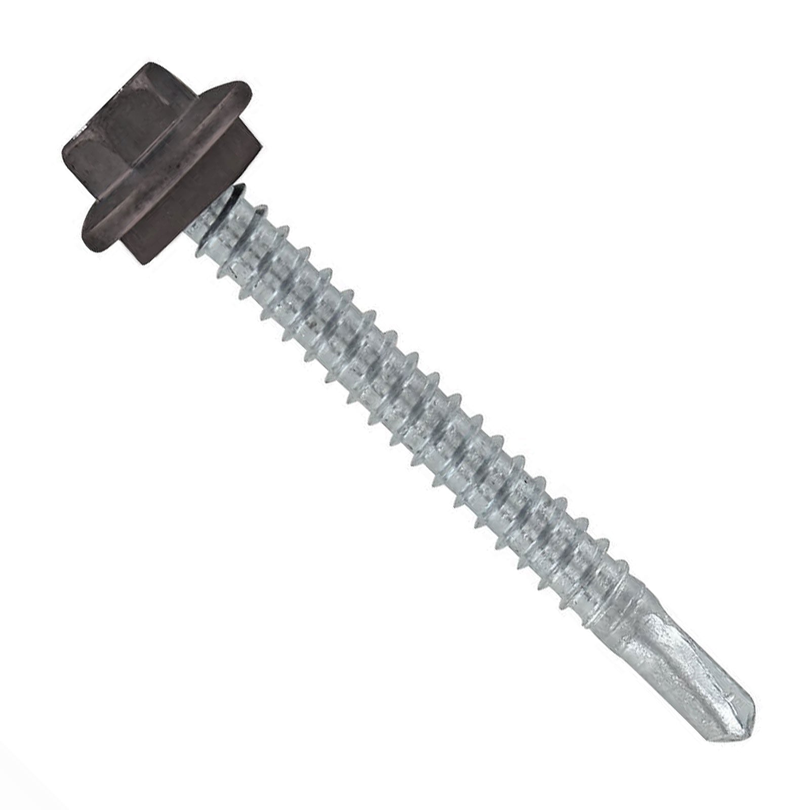 #12 x 2 inch Maxx Steelbinder Metal Roofing Screw Charcoal Gray Pkg 250