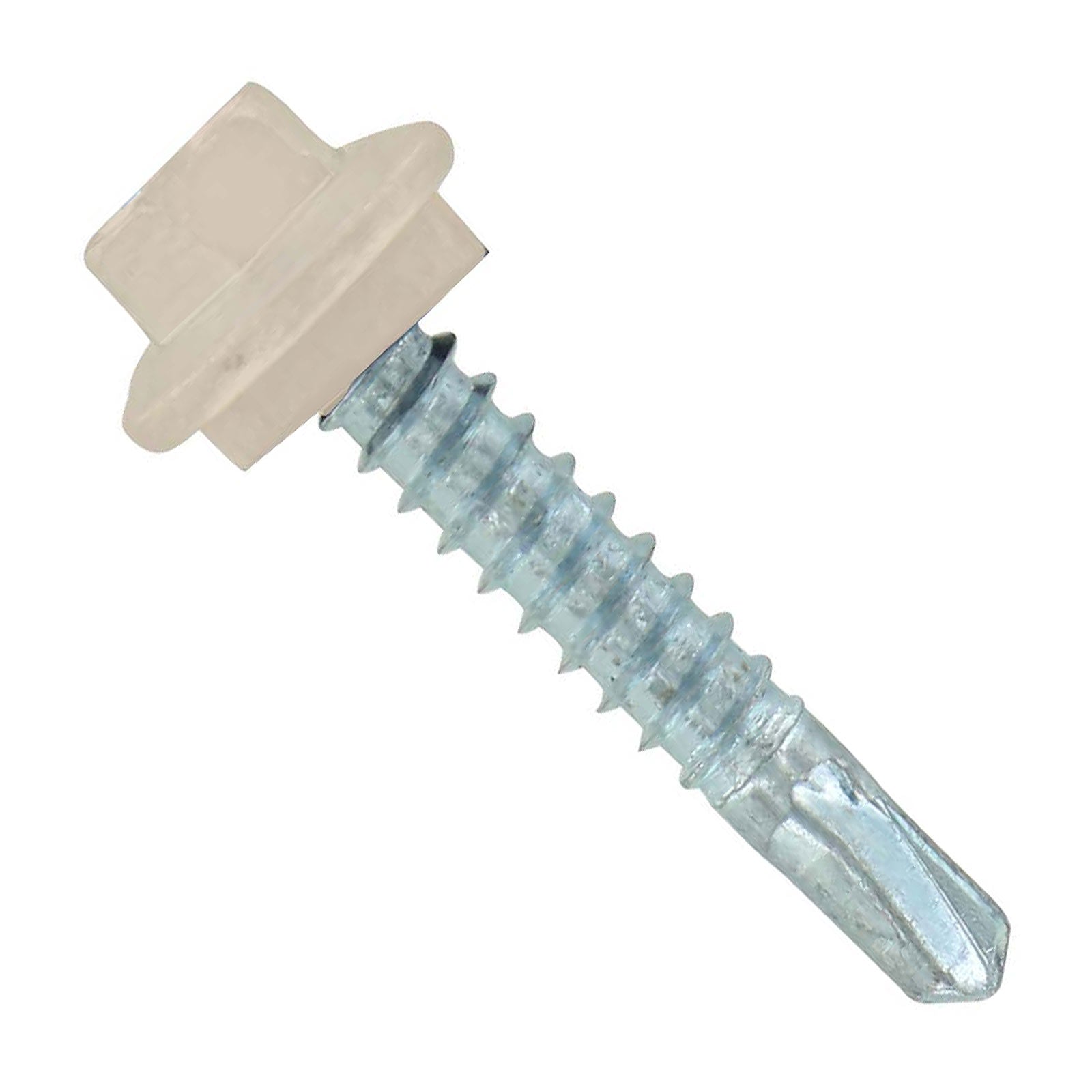 #12 X 114 inch Maxx Steelbinder Metal Roofing Screw Light Stone Pkg 250