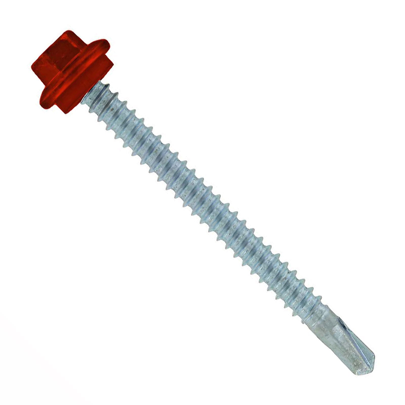 #12 x 212 inch Maxx Steelbinder Metal Roofing Screw Rustic Red Pkg 250