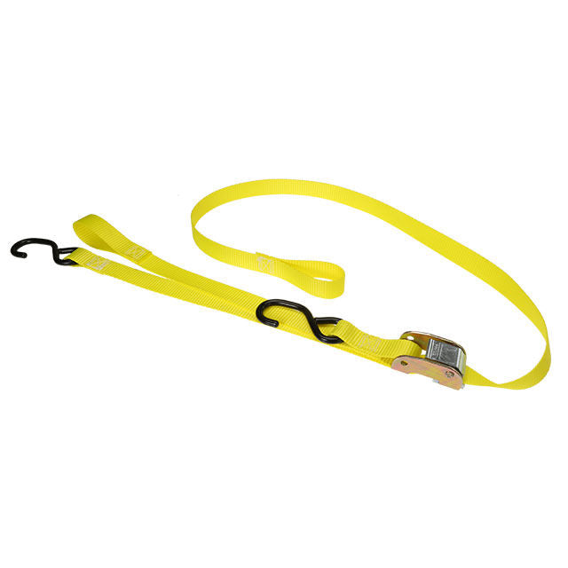 1" x 6' Cam Buckle Handlebar Strap w/S-Hooks & Pull Loop Yellow