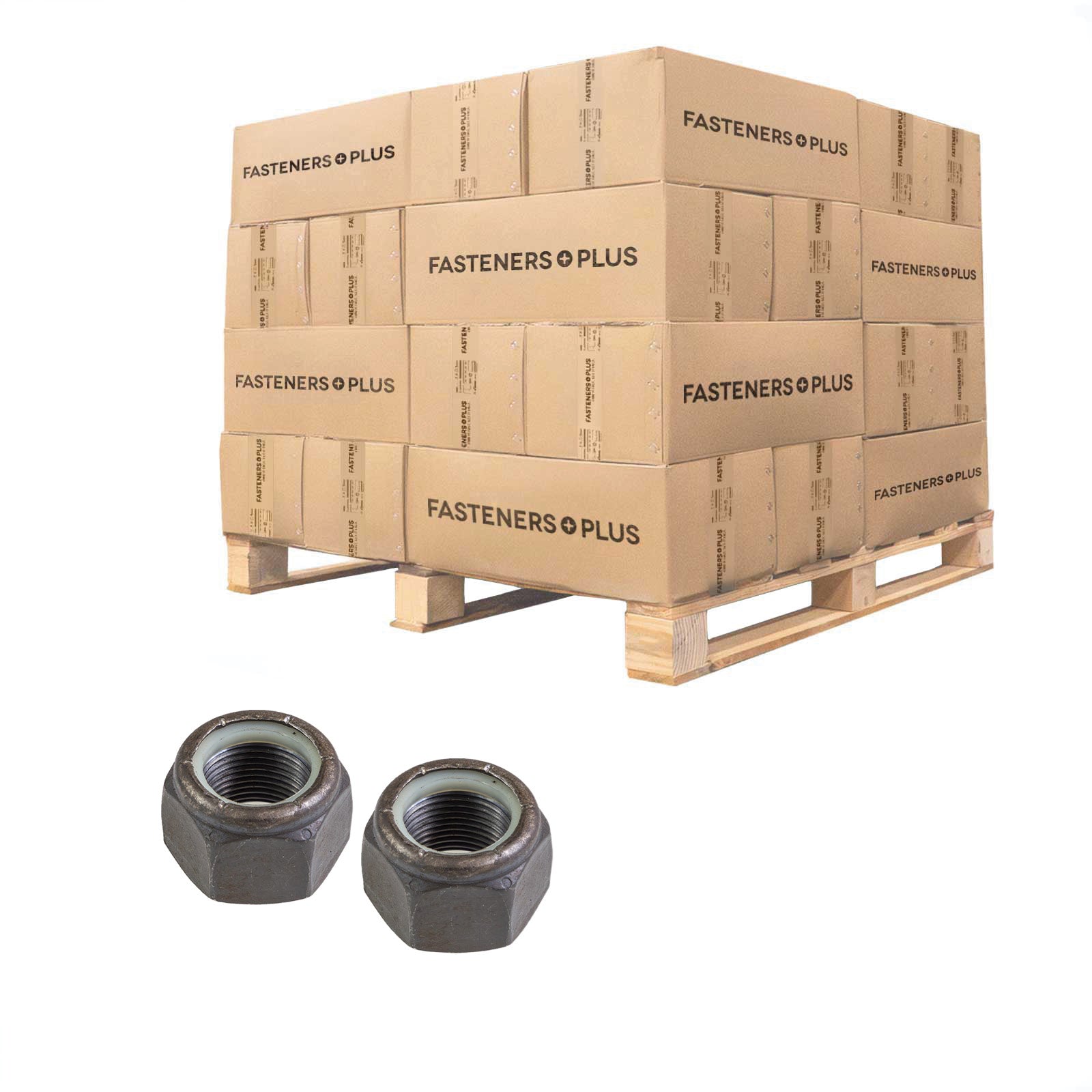 Conquest 1" Grade C NE Nylon Insert Locknut, Fine Thread - Plain, Qty. 2,700 - Pallet