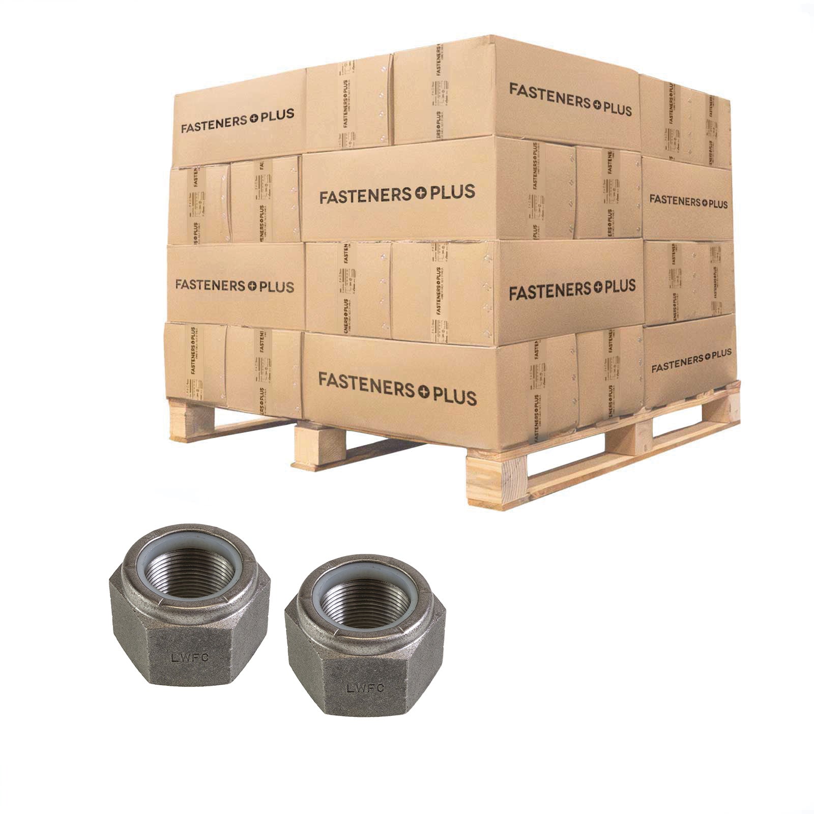 Conquest 1-1/2" Grade C NE Nylon Insert Locknut, Fine Thread - Plain, Qty. 720 - Pallet