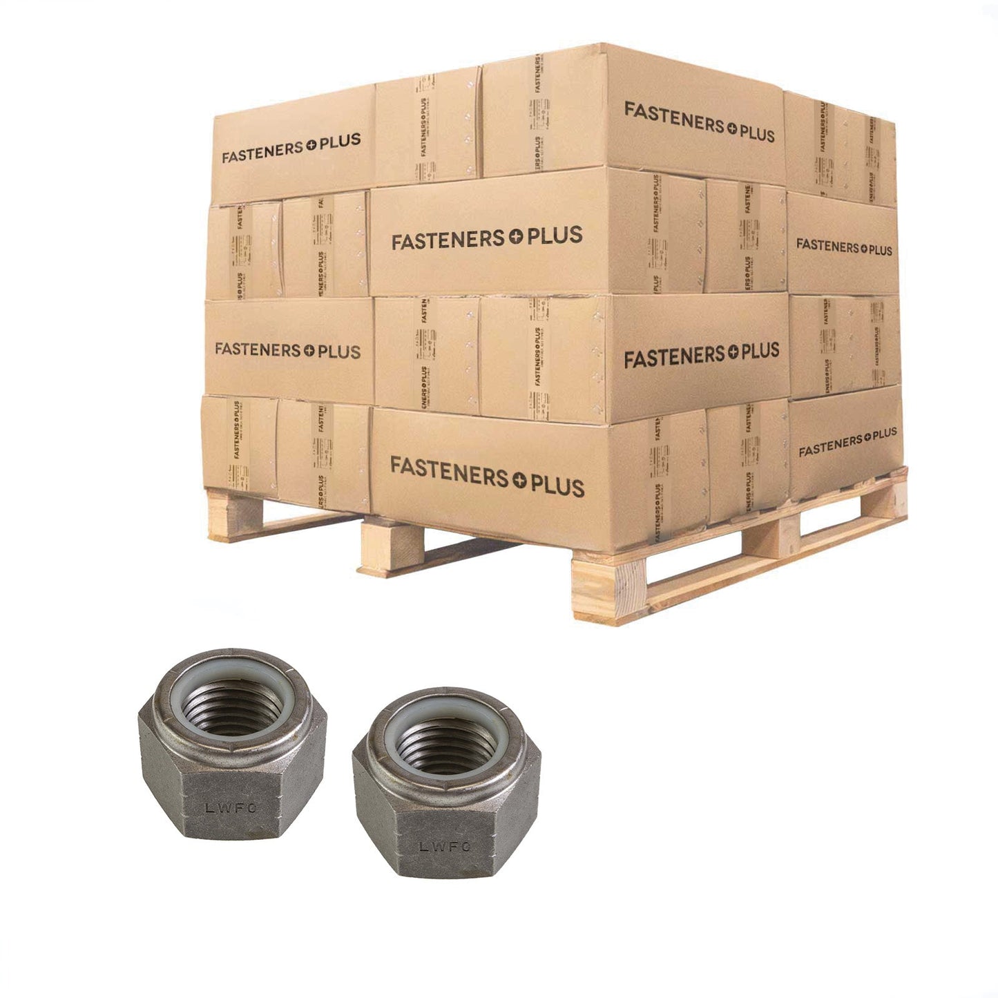 Conquest 1-1/2" Grade C NE Nylon Insert Locknut, Coarse Thread - Plain, Qty. 720 - Pallet
