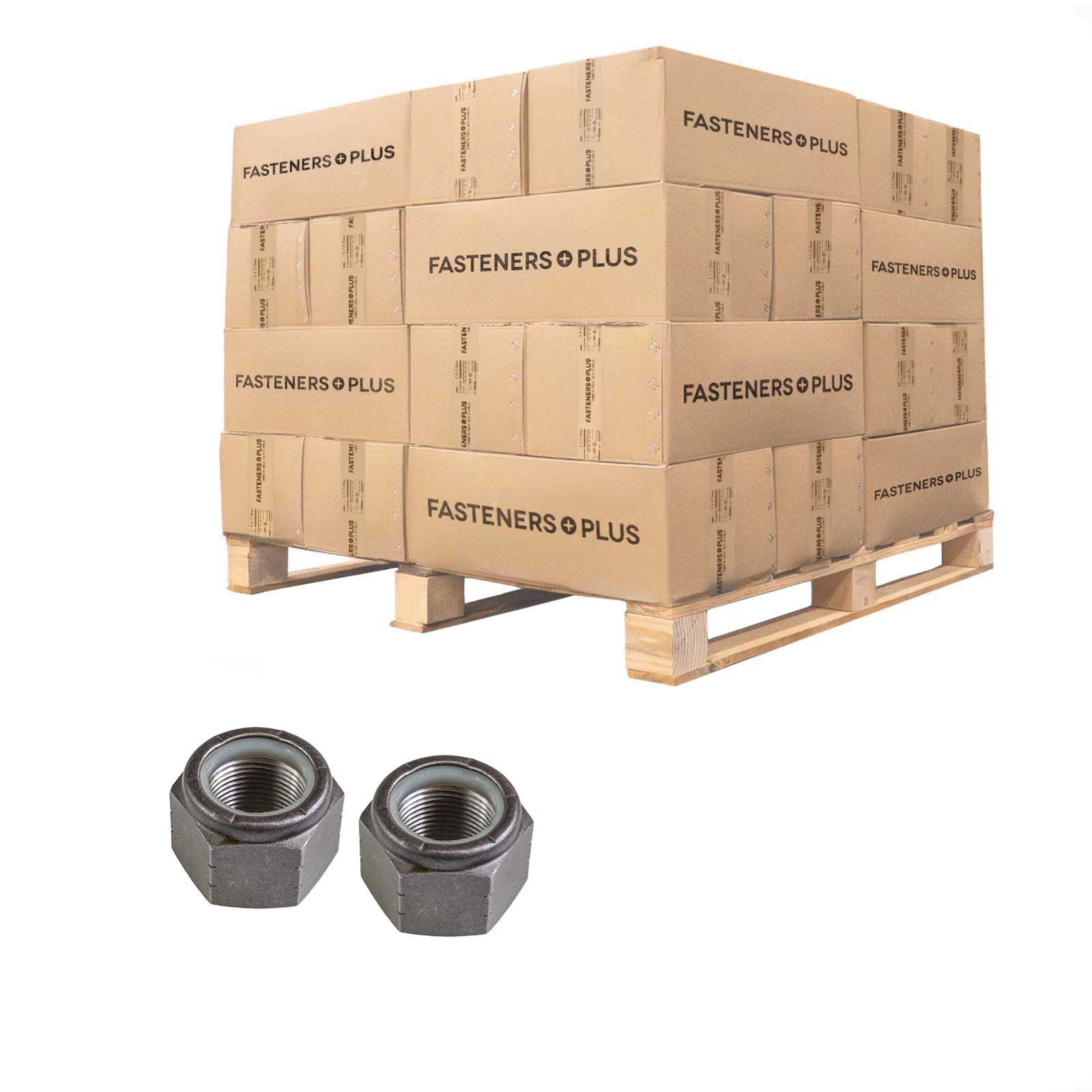 Conquest 1-1/4" Grade C NE Nylon Insert Locknut, Fine Thread - Plain, Qty. 1,260 - Pallet