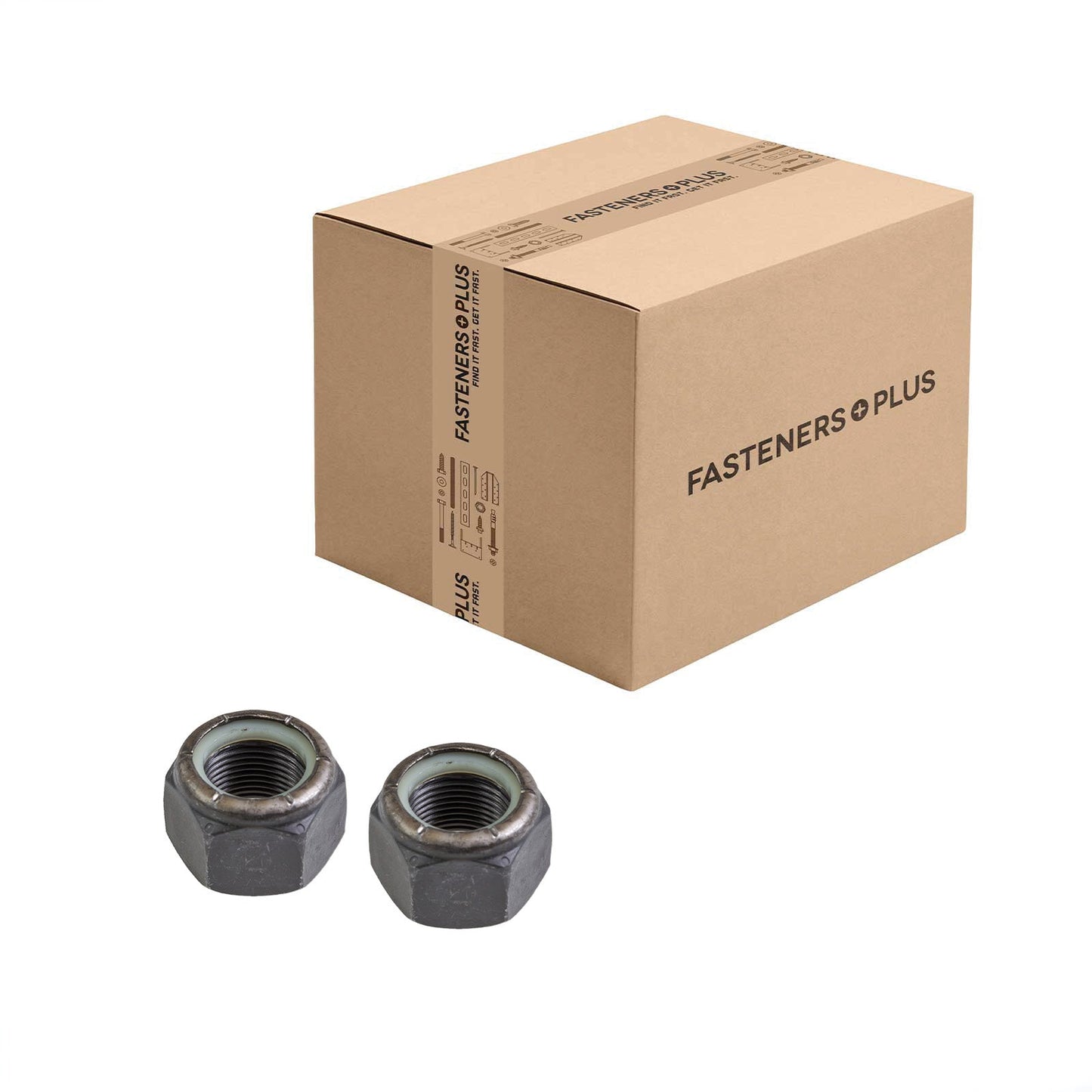 Conquest 1-1/8" Grade C NE Nylon Insert Locknut, Fine Thread - Plain, Qty. 35 - Carton
