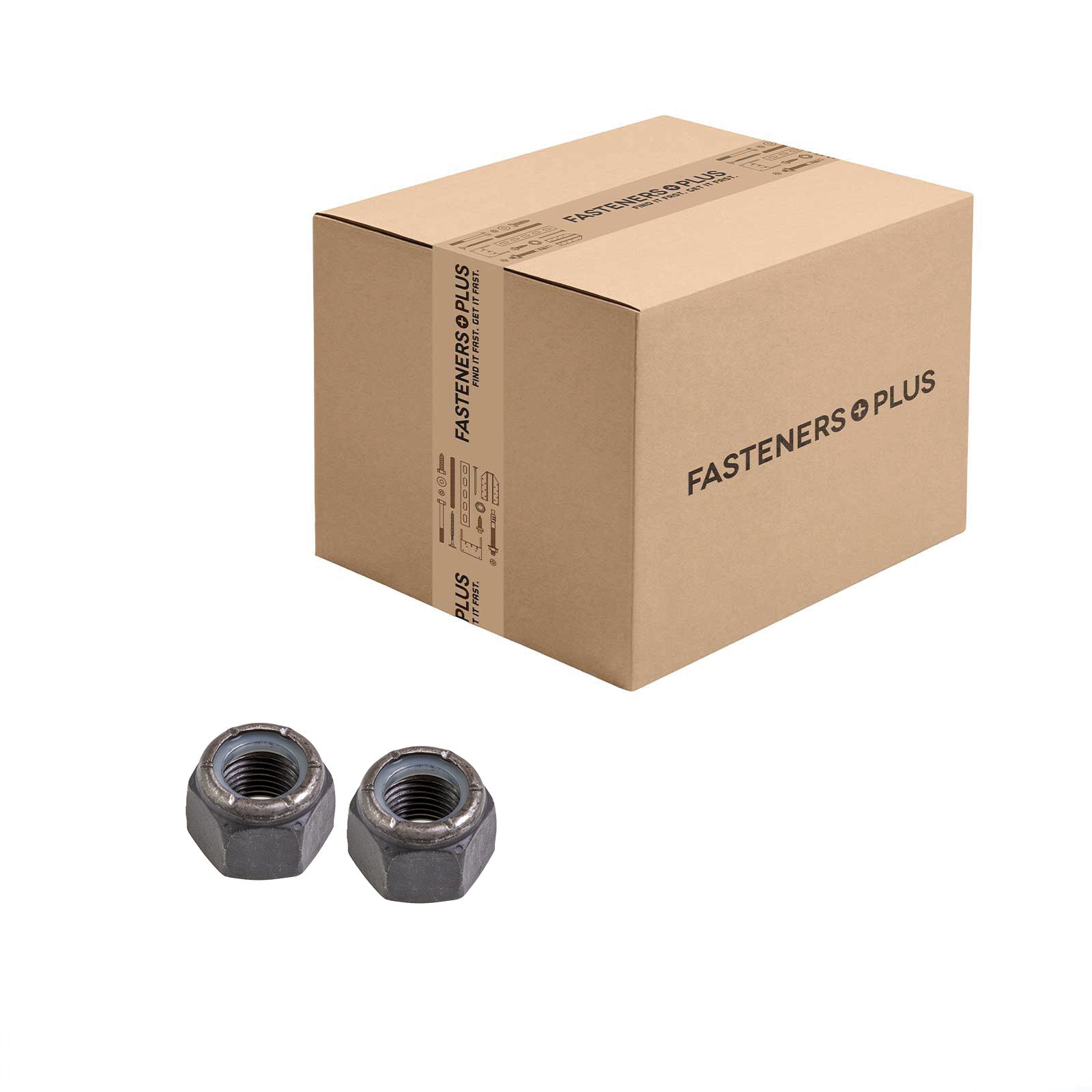 Conquest 1/2" Grade C NE Nylon Insert Locknut, Fine Thread - Plain, Qty. 500 - Carton