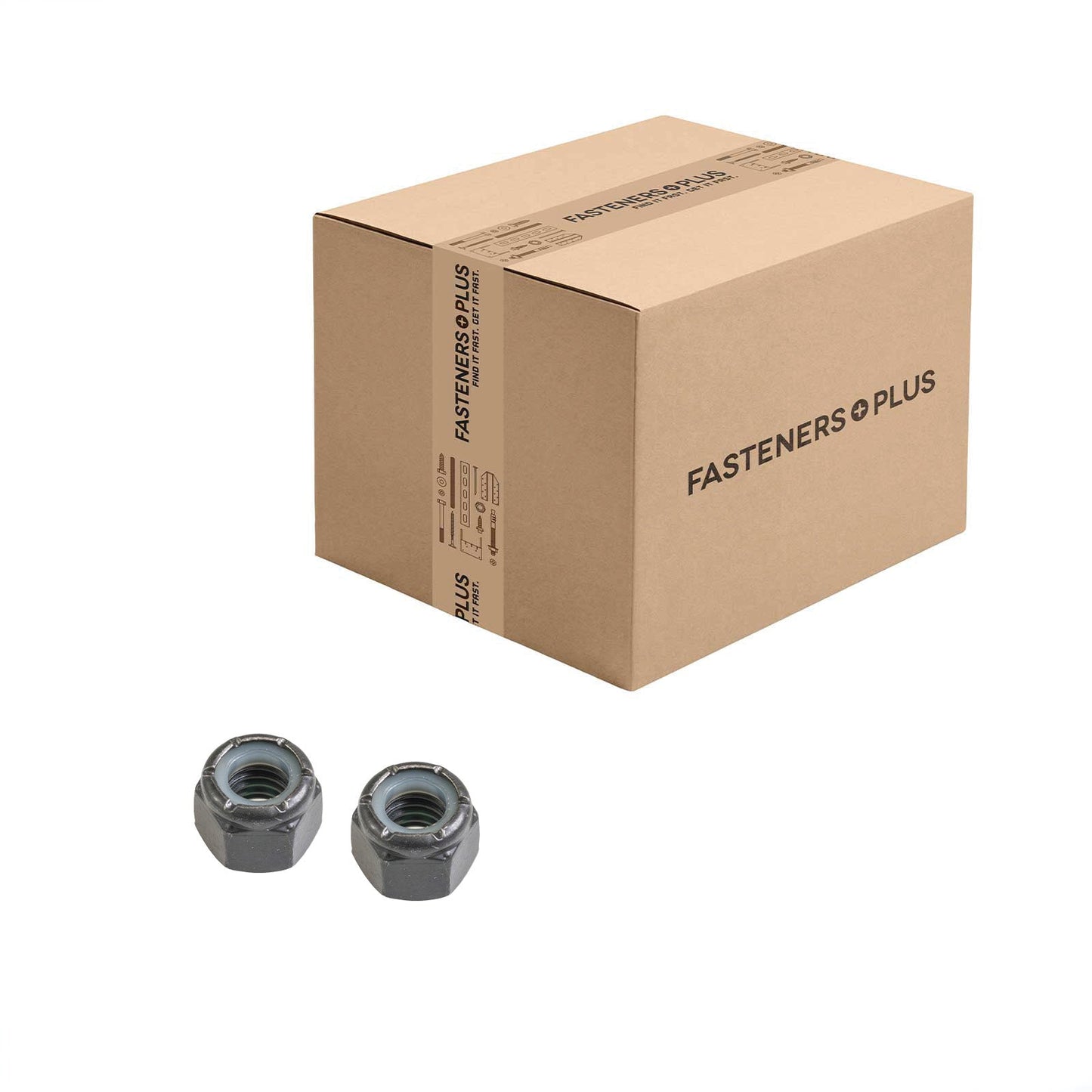 Conquest 3/8" Grade C NE Nylon Insert Locknut, Coarse Thread - Plain, Qty. 1,250 - Carton
