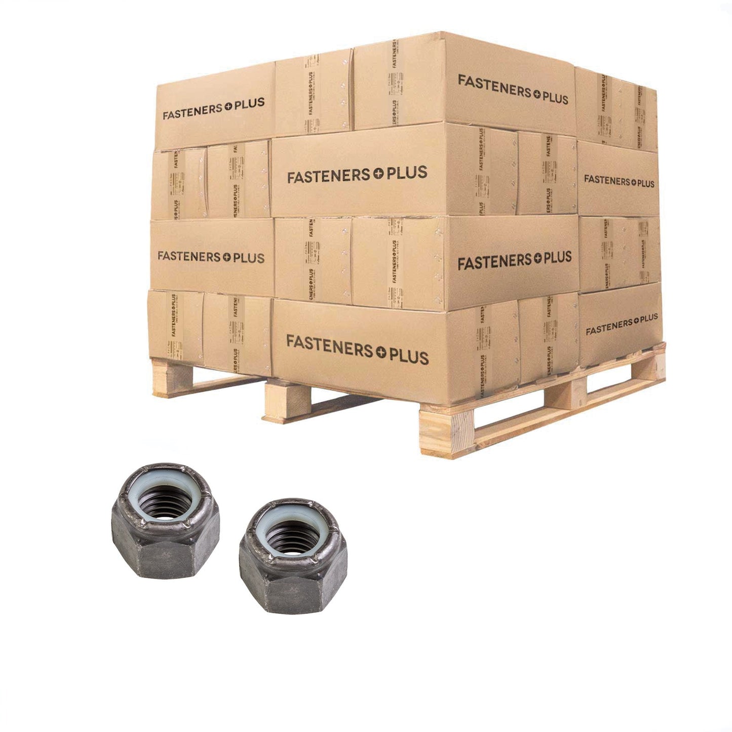 Conquest 5/8" Grade C NE Nylon Insert Locknut, Coarse Thread - Plain, Qty. 18,000 - Pallet