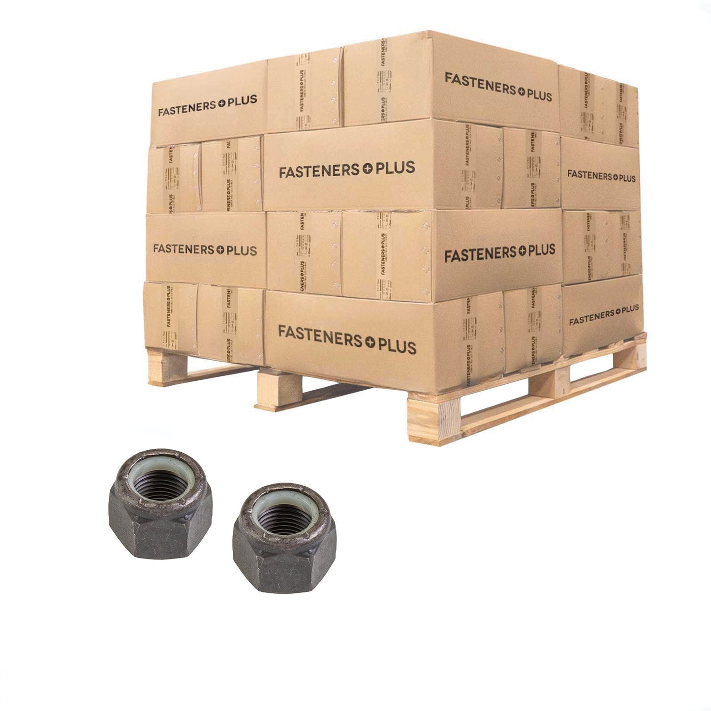 Conquest 5/8" Grade C NE Nylon Insert Locknut, Fine Thread - Plain, Qty. 18,000 - Pallet