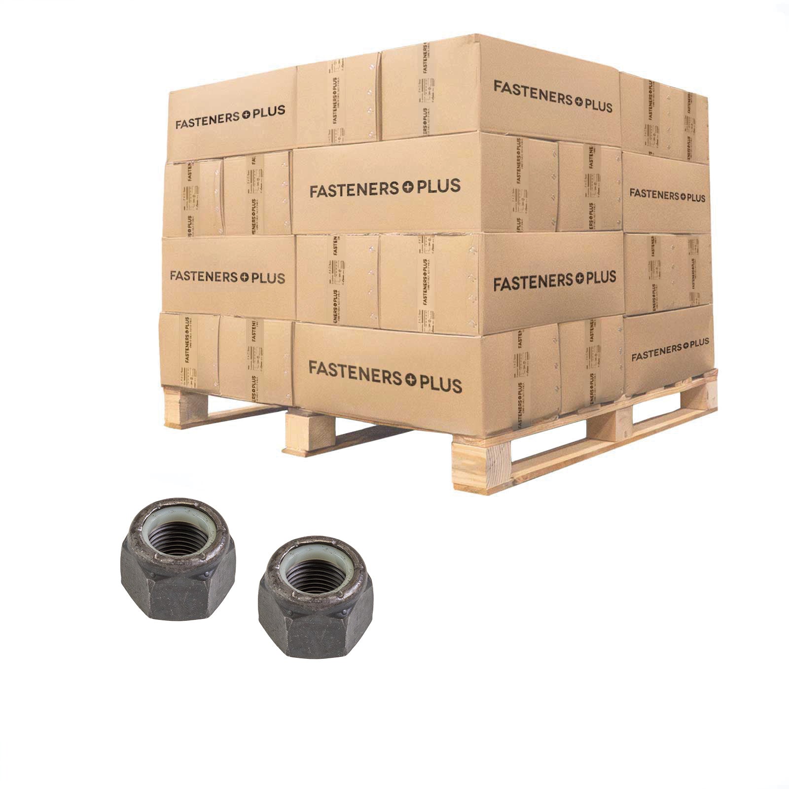Conquest 5/8" Grade C NE Nylon Insert Locknut, Fine Thread - Plain, Qty. 18,000 - Pallet