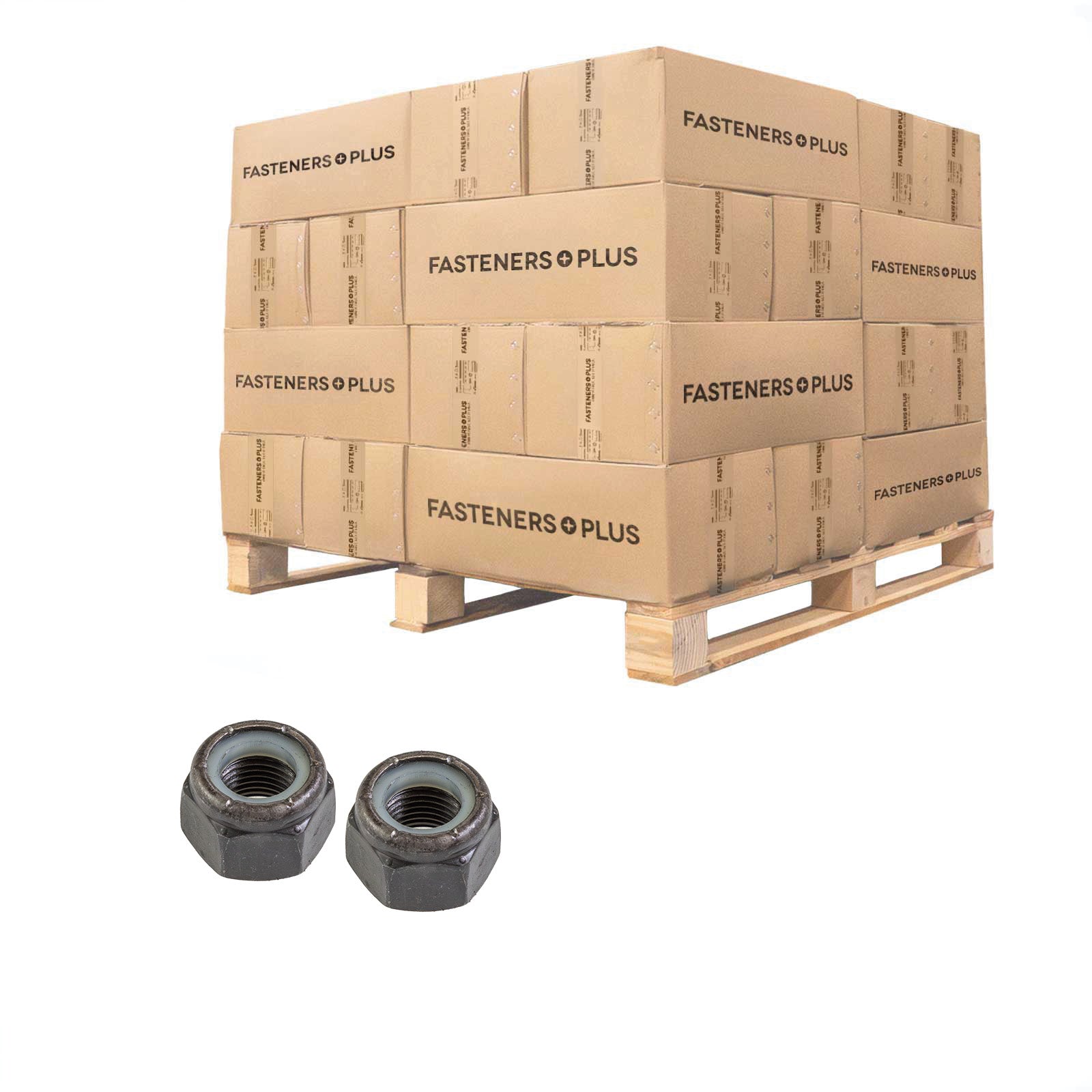 Conquest 9/16" Grade C NE Nylon Insert Locknut, Fine Thread - Plain, Qty. 13,500 - Pallet