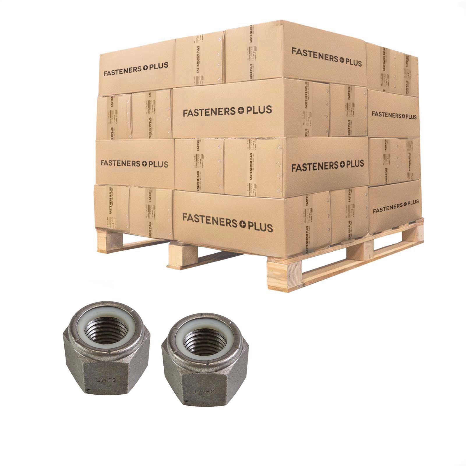 Conquest 1-3/4" Grade C NU Heavy Nylon Insert Locknut - Plain, Qty. 100 - Pallet