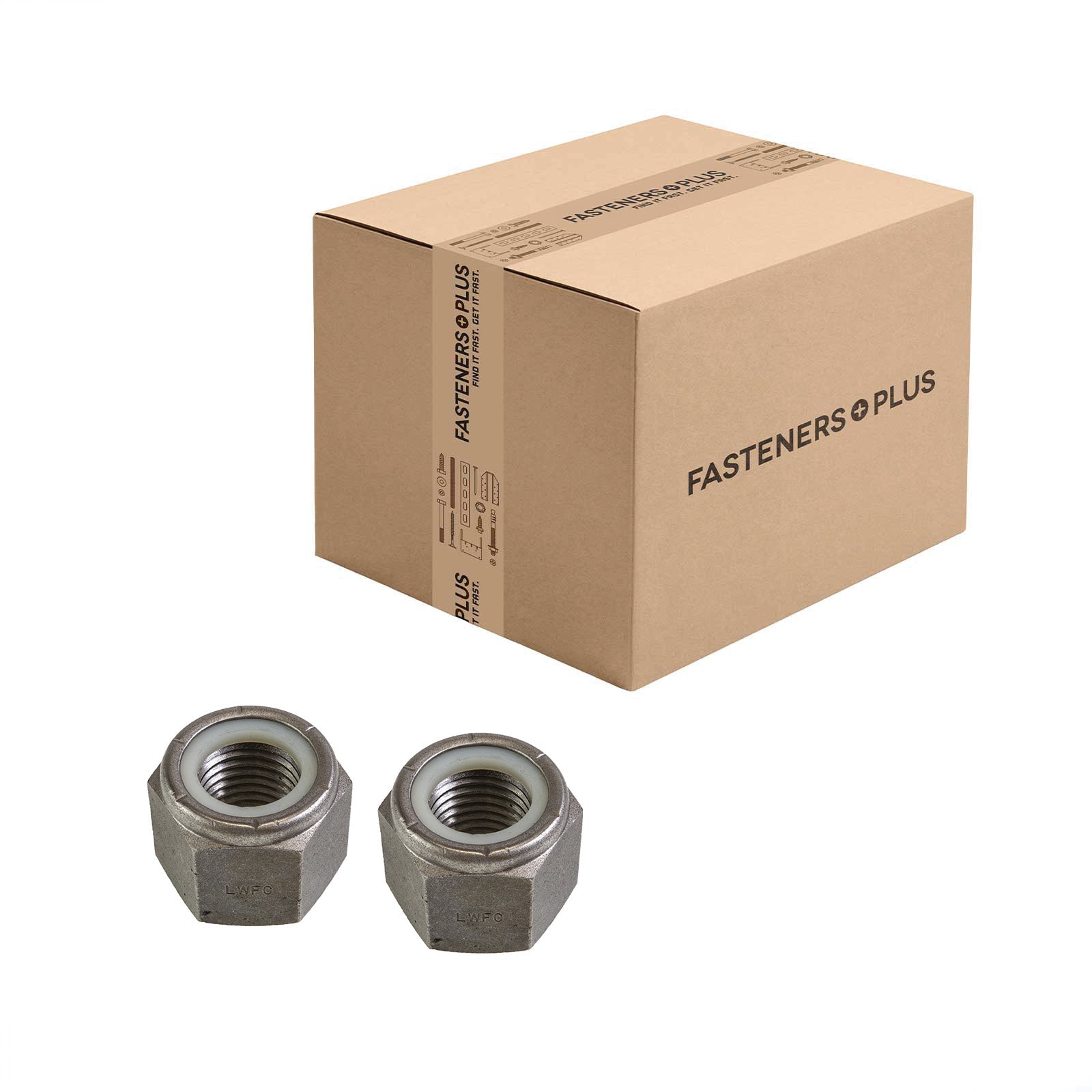 Conquest 1-3/4" Grade C NU Heavy Nylon Insert Locknut - Plain, Qty. 10 - Carton