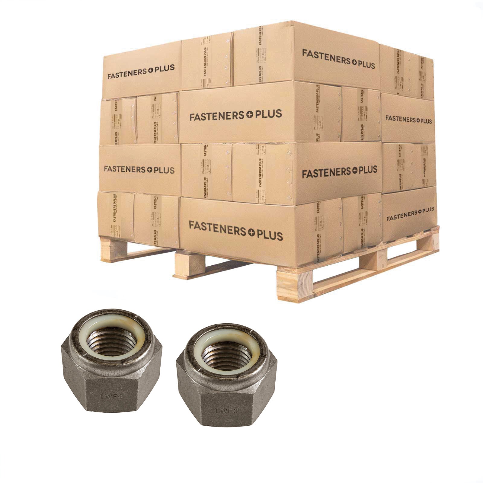 Conquest 2" Grade C NU Heavy Nylon Insert Locknut - Plain, Qty. 50 - Pallet