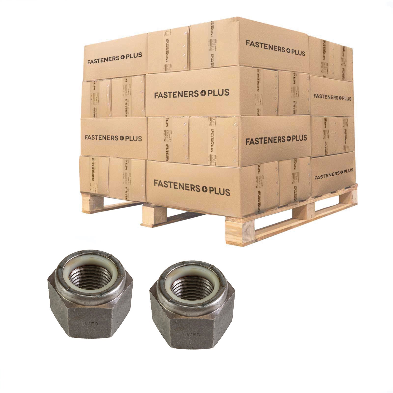 Conquest 2-1/4" Grade C NU Heavy Nylon Insert Locknut - Plain, Qty. 60 - Pallet