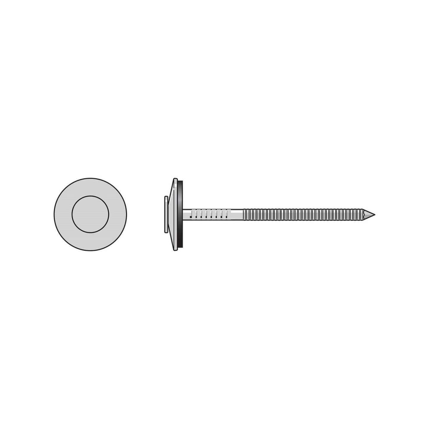 Nail with EPDM Washer  Annular Ring Shank Specialty Nail