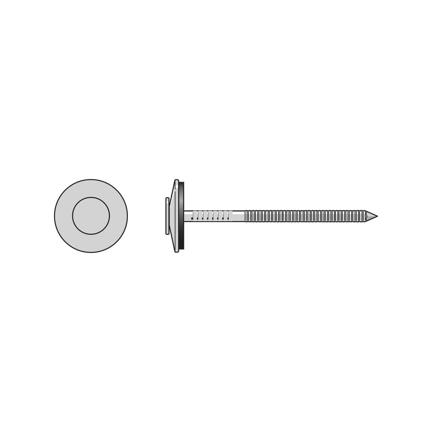 Nail with EPDM Washer Annular Ring Shank Specialty Nail
