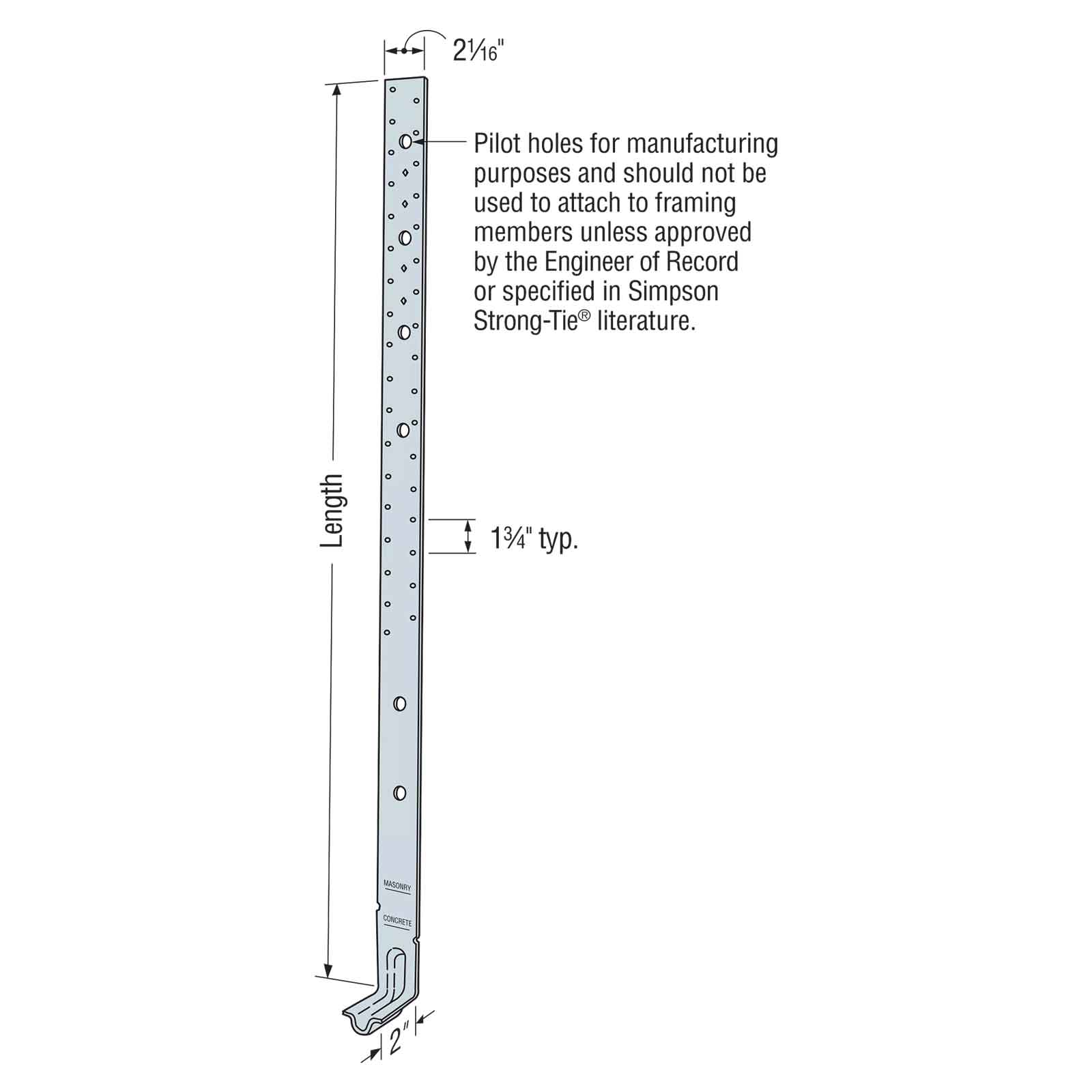Simpson Strong-Tie PA51Z Purlin Anchor and Strap-Tie Holdown