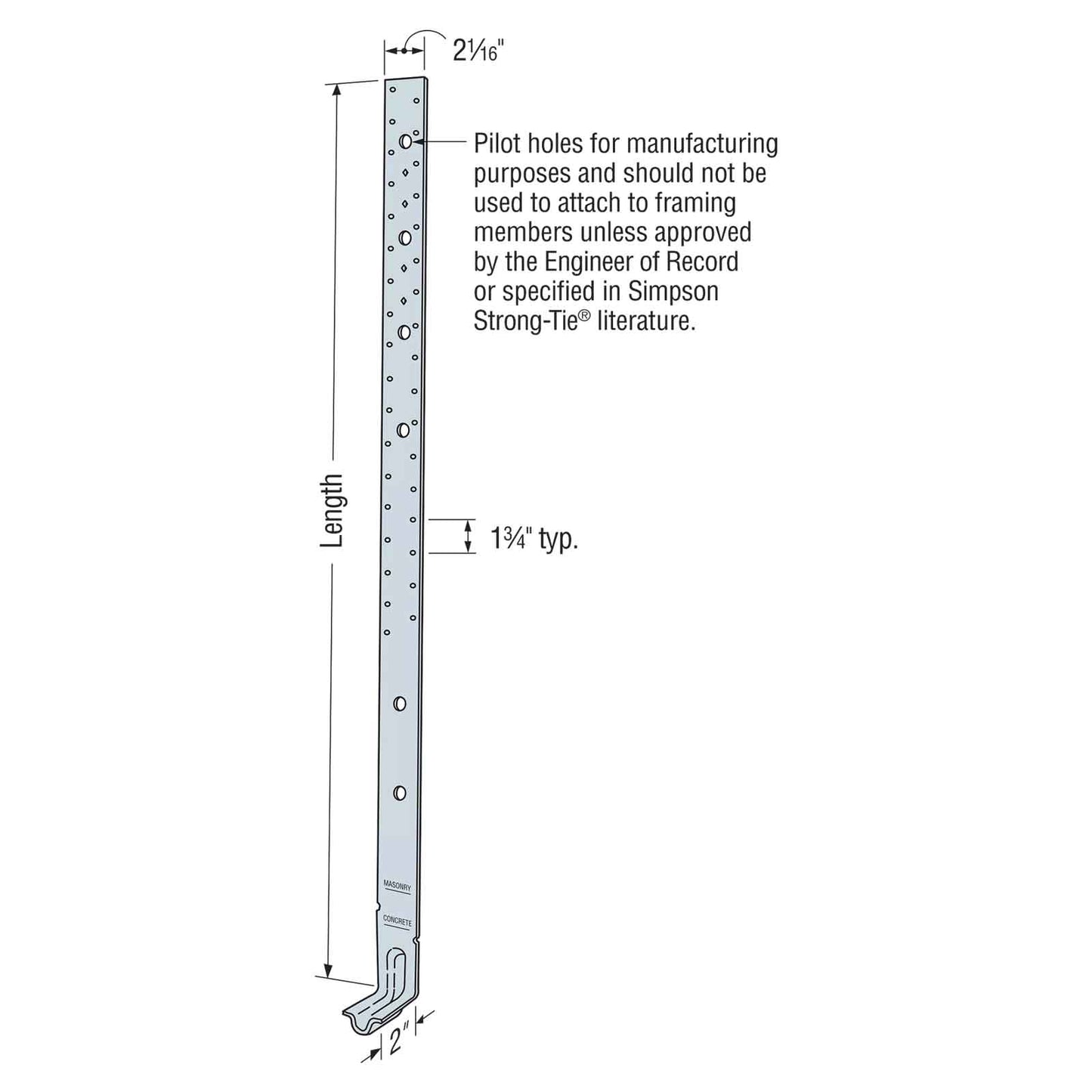 Simpson Strong-Tie PA51 Purlin Anchor and Strap-Tie Holdown - G90 Galvanized