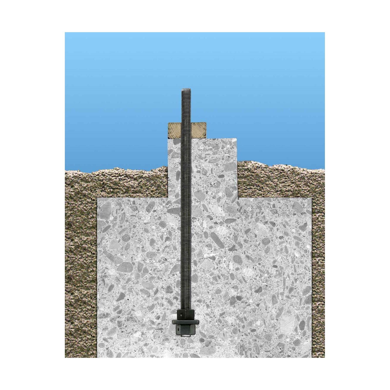 5/8" x 30" High-Strength Steel Pre-Assembled Anchor Bolt