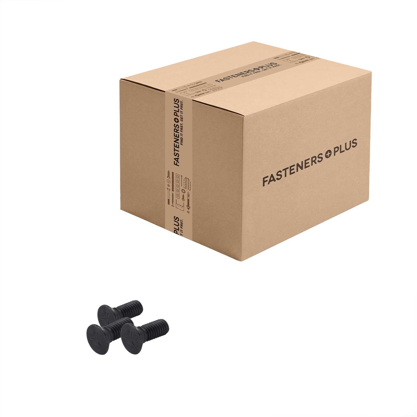 Conquest 3/8" x 1" Plow Bolt, #3 Head - Grade 5, Plain | Qty. 1,200 (Carton)