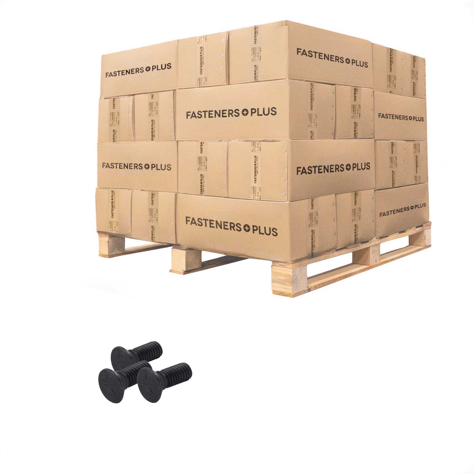 Conquest 3/8" x 1" Plow Bolt, #3 Head - Grade 5, Plain | Qty. 43,200 (Pallet)