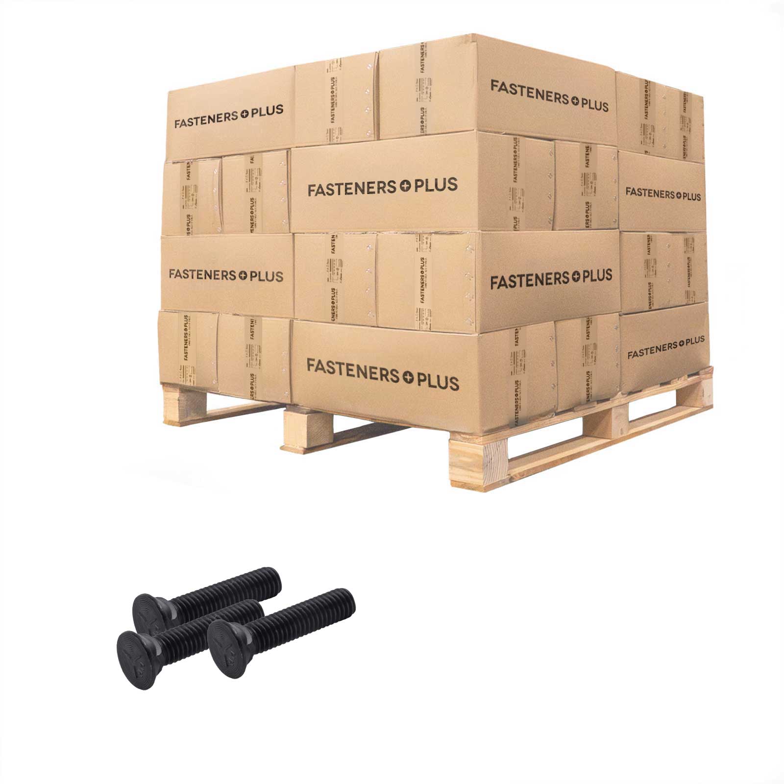 Conquest 3/8" x 1-3/4" Plow Bolt, #3 Head - Grade 5, Plain | Qty. 25,200 (Pallet)