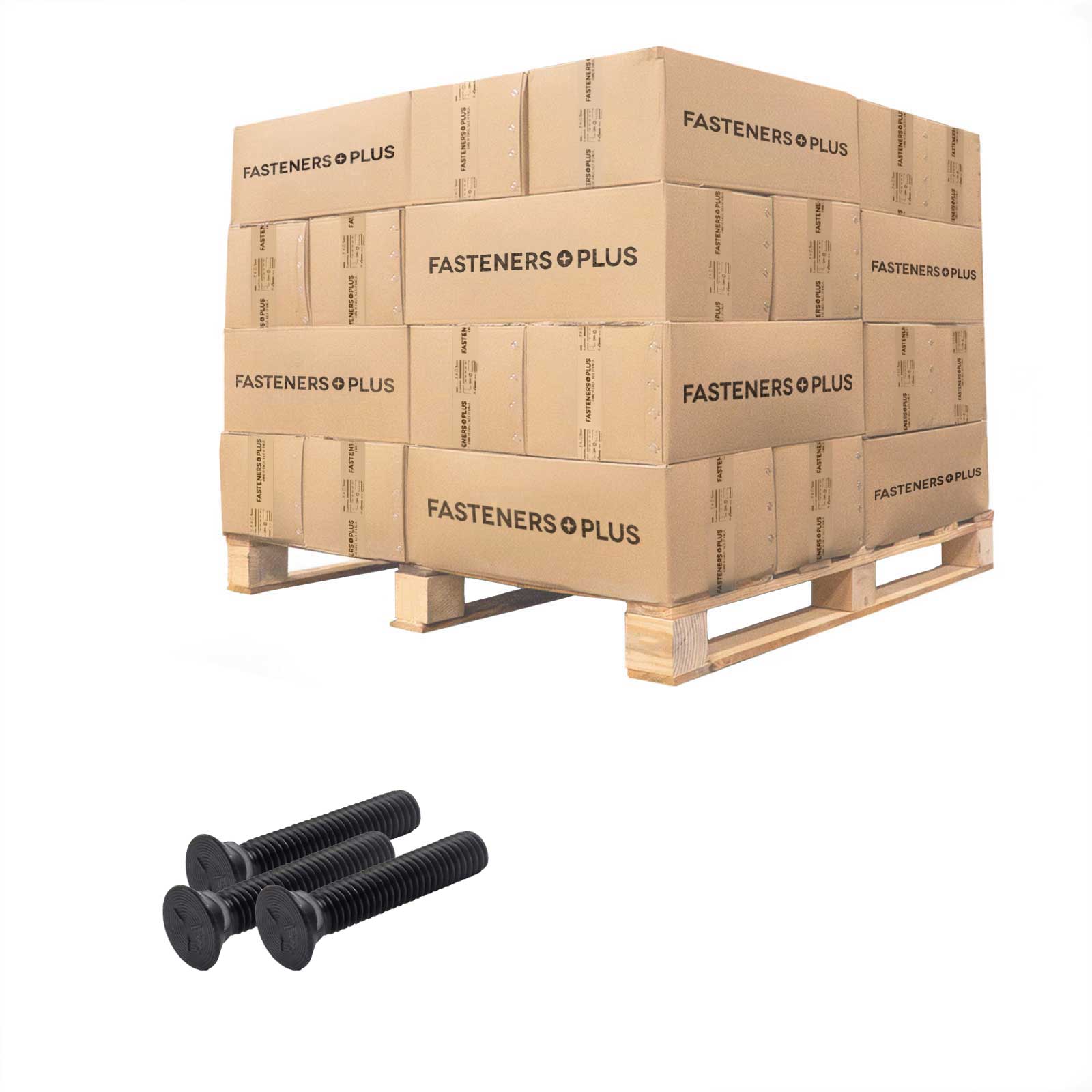 Conquest 3/8" x 2" Plow Bolt, #3 Head - Grade 5, Plain | Qty. 21,600 (Pallet)
