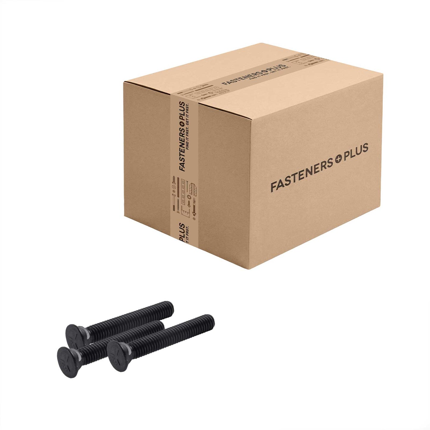 Conquest 3/8" x 2-1/2" Plow Bolt, #3 Head - Grade 5, Plain | Qty. 500 (Carton)