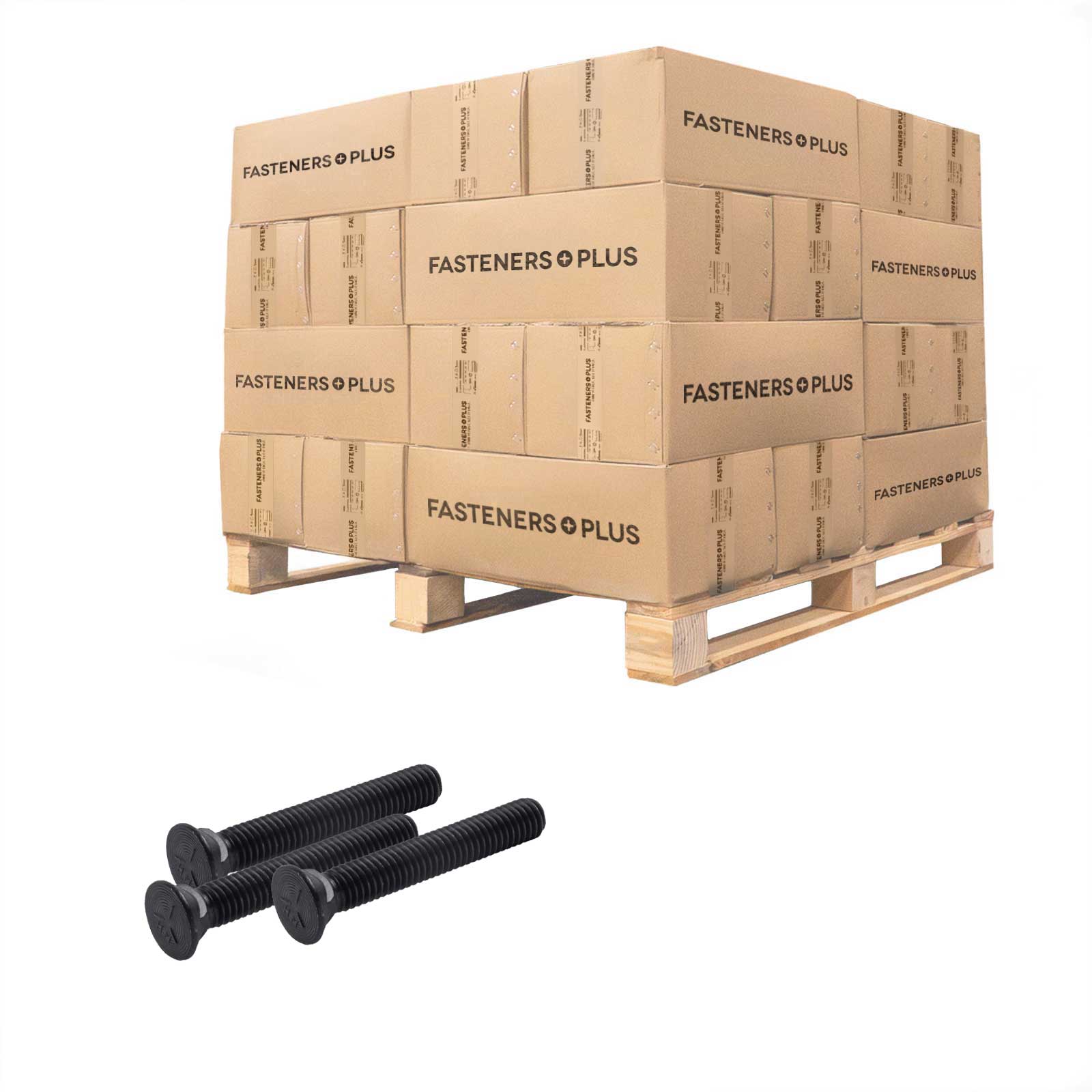 Conquest 3/8" x 2-1/2" Plow Bolt, #3 Head - Grade 5, Plain | Qty. 18,000 (Pallet)