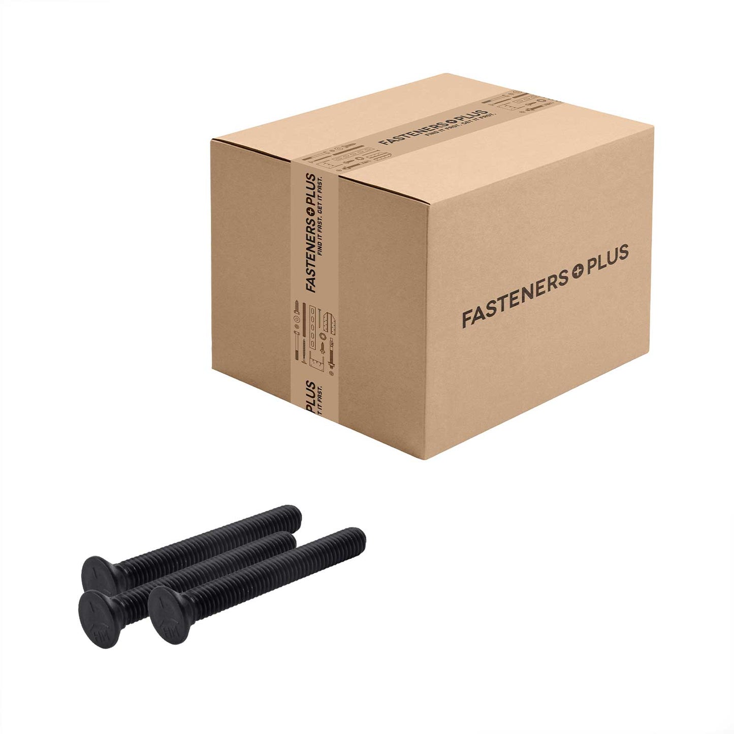 Conquest 3/8" x 3" Plow Bolt, #3 Head - Grade 5, Plain | Qty. 400 (Carton)
