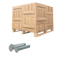 Conquest 3/8" x 2" Plow Bolt, #3 Head - Grade 5, Zinc CR+3 | Qty. 21,600 (Pallet