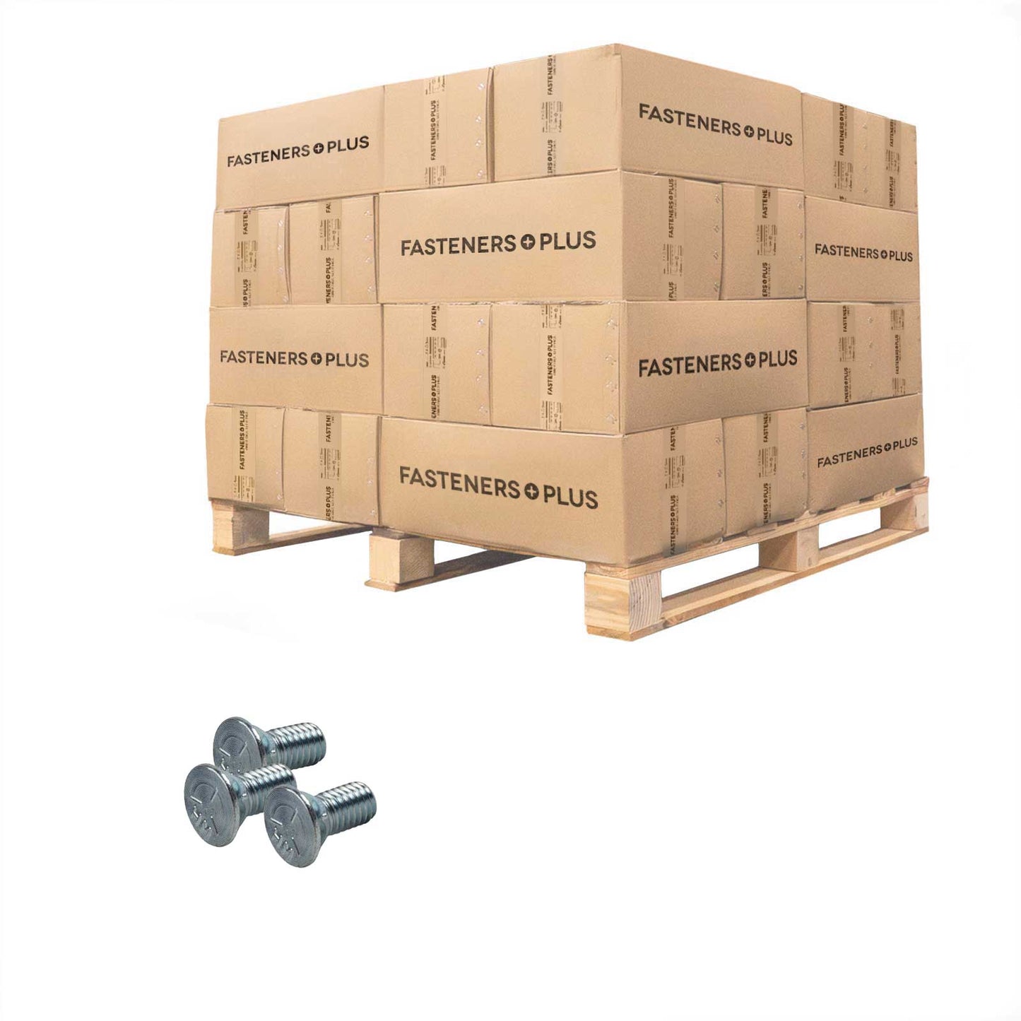 Conquest 7/16" x 1" Plow Bolt, #3 Head - Grade 5, Zinc CR+3 | Qty. 25,200 (Pallet)
