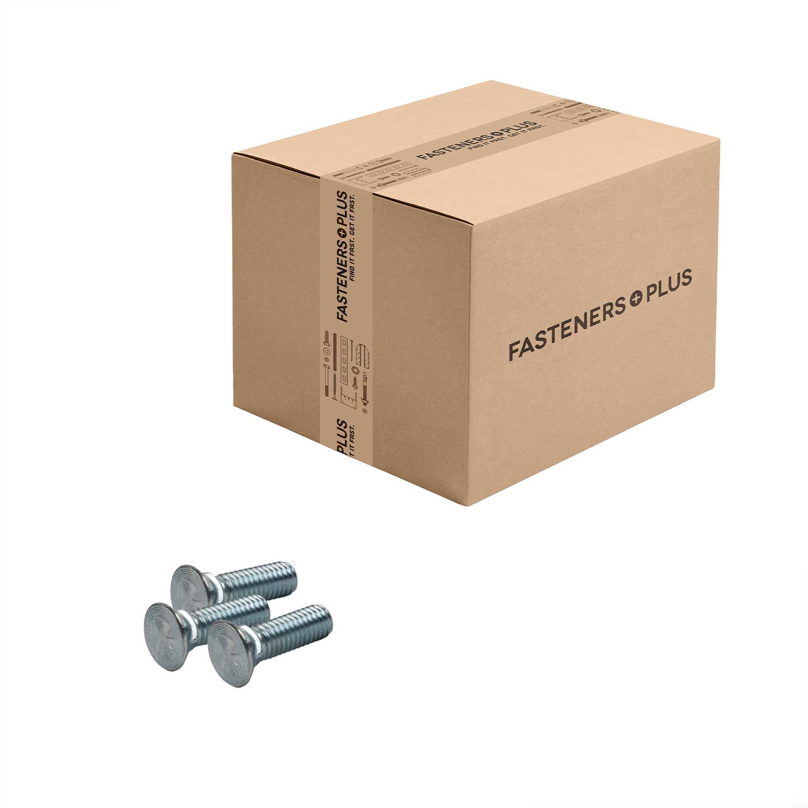 Conquest 7/16" x 1-1/2" Plow Bolt, #3 Head - Grade 5, Zinc CR+3 | Qty. 650 (Carton)
