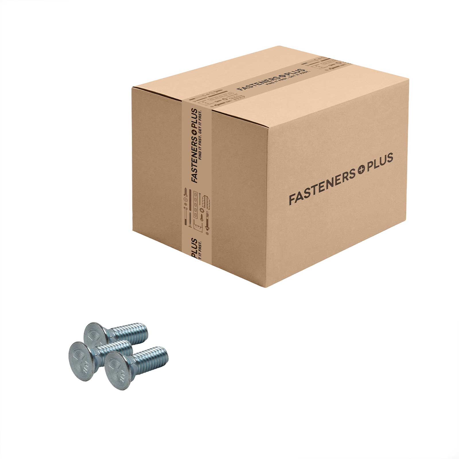 Conquest 7/16" x 1-1/4" Plow Bolt, #3 Head - Grade 5, Zinc CR+3 | Qty. 700 (Carton)
